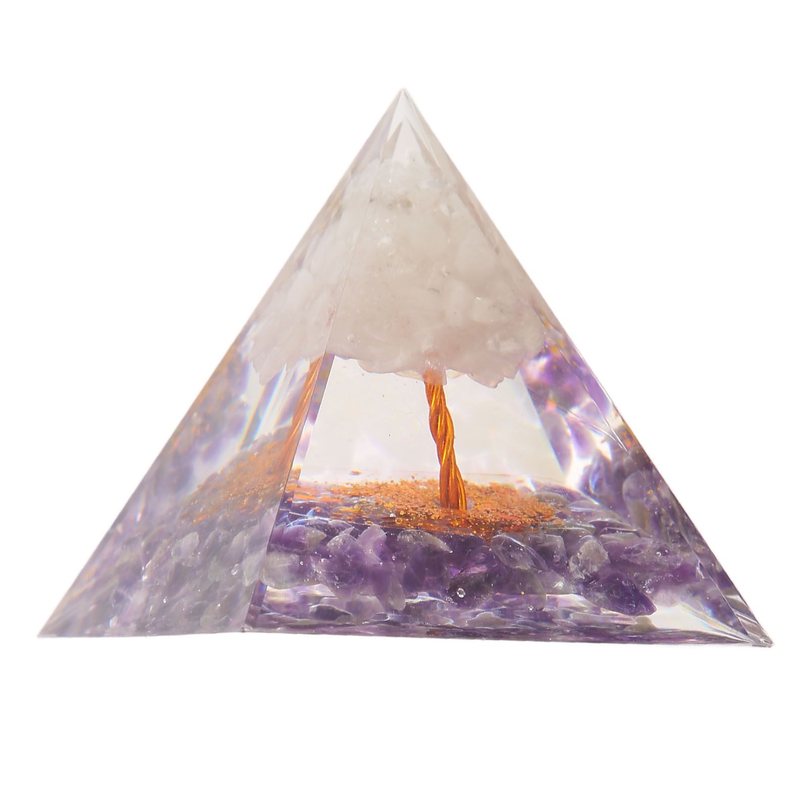 Pyramid Epoxy Ornament Good Durability Exquisite Workmanship Gravel Pyramid Power Stone for Living Room Bedroom Office - Image 6