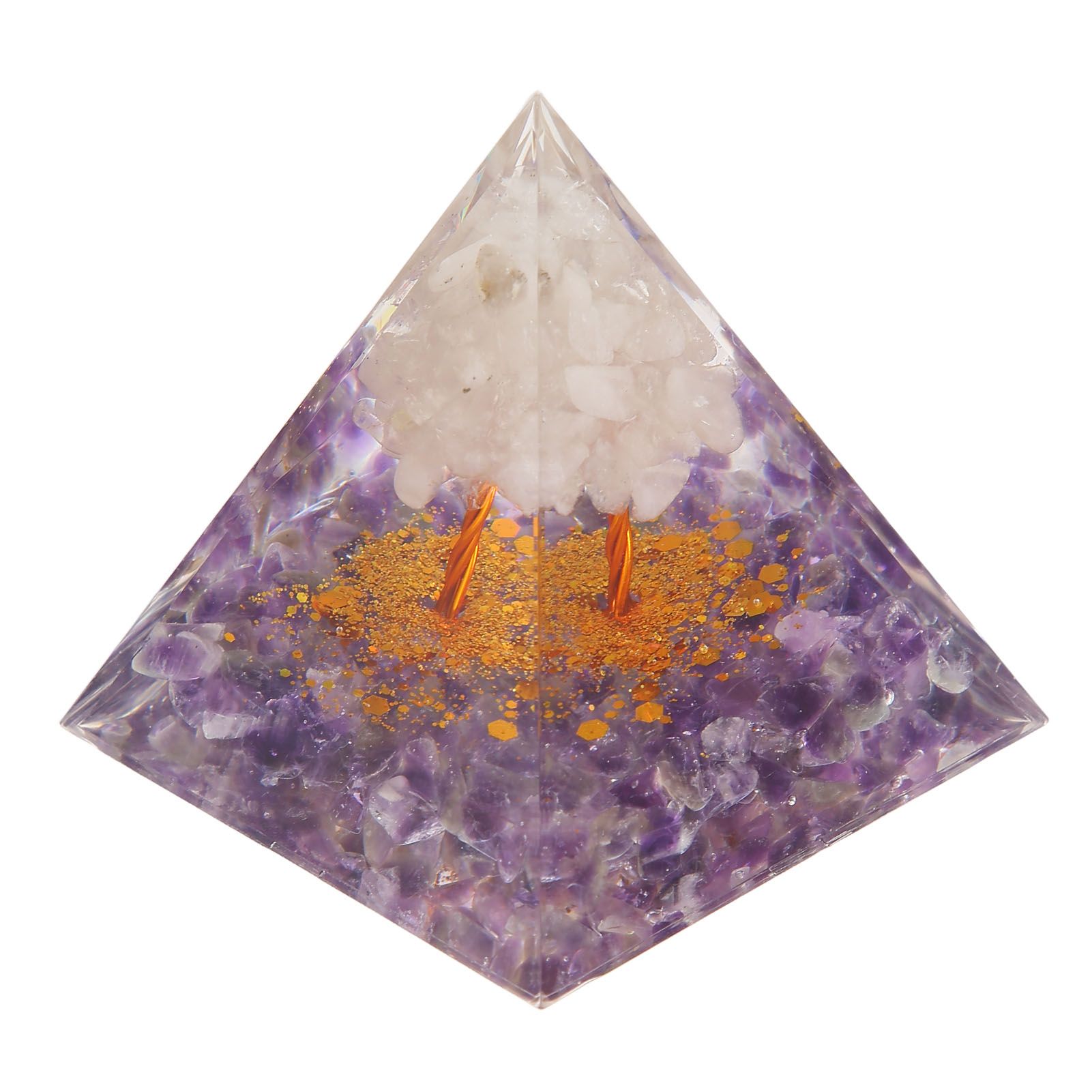 Pyramid Epoxy Ornament Good Durability Exquisite Workmanship Gravel Pyramid Power Stone for Living Room Bedroom Office - Image 7