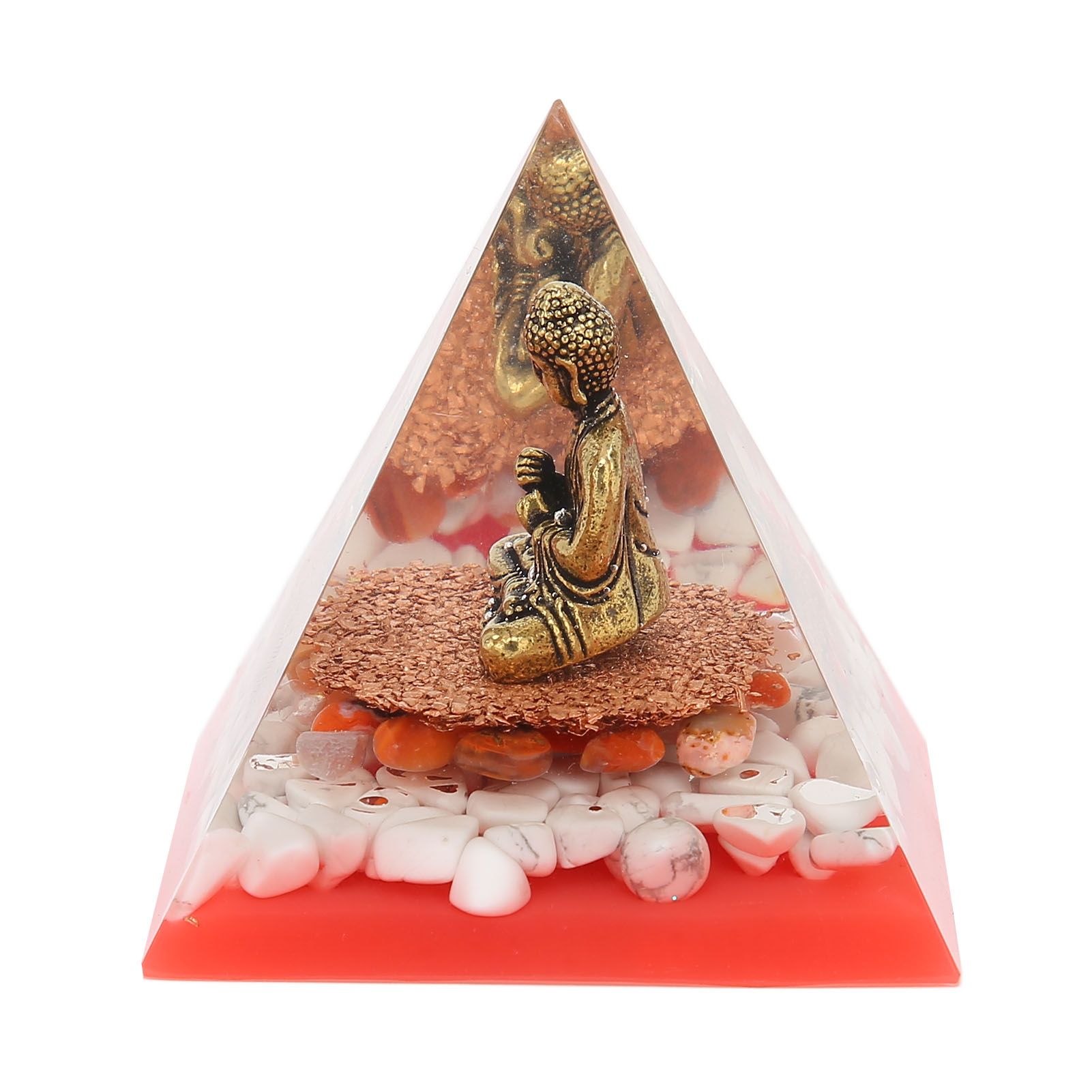 Crystal Pyramid Buddha Epoxy Energy Stone Handicraft for Household Decoration Office Desktop - Image 1