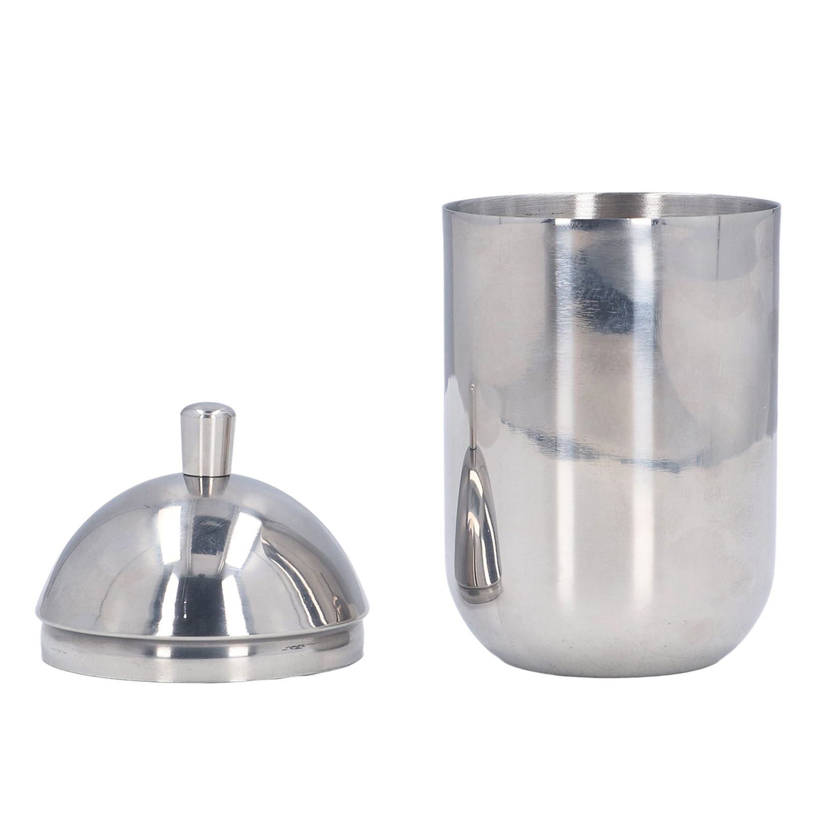 Cotton Swab Holders 304 Stainless Steel Light Luxury Dustproof Cotton Swab Canisters with Lid for Home Bathroom - Image 1
