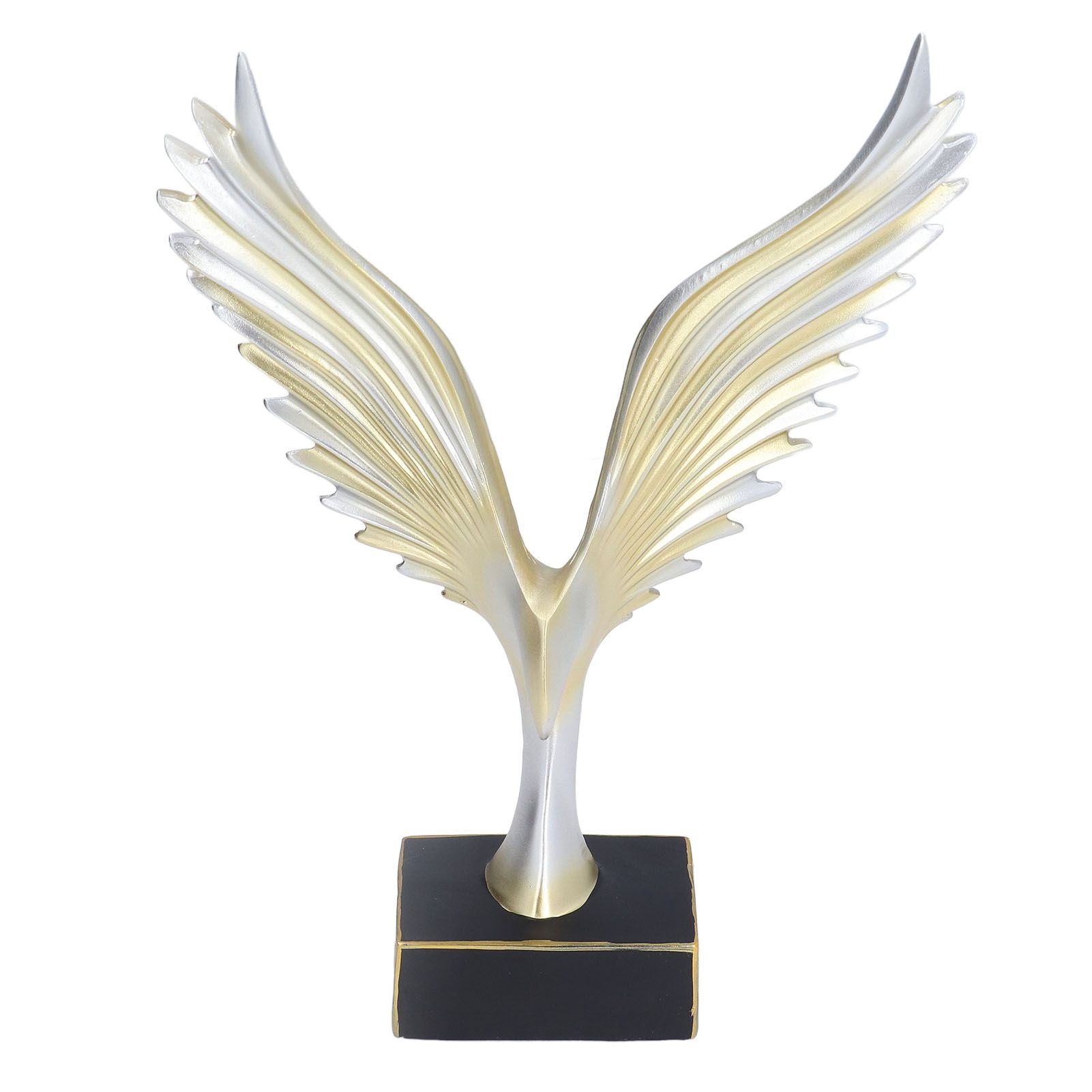 Nordic Wing Statue Resin Sculpture Statue Ornaments Modern Living Room Decoration Desktop Abstract Crafts Champagne Gold - Image 1