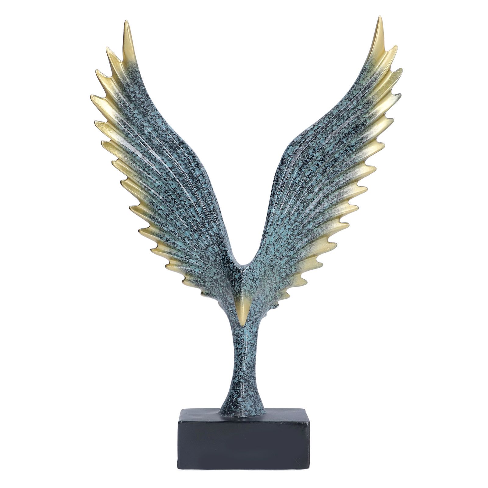 Nordic Wing Statue Resin Sculpture Statue Ornaments Modern Living Room Decoration Desktop Abstract Crafts Champagne Blue - Image 1