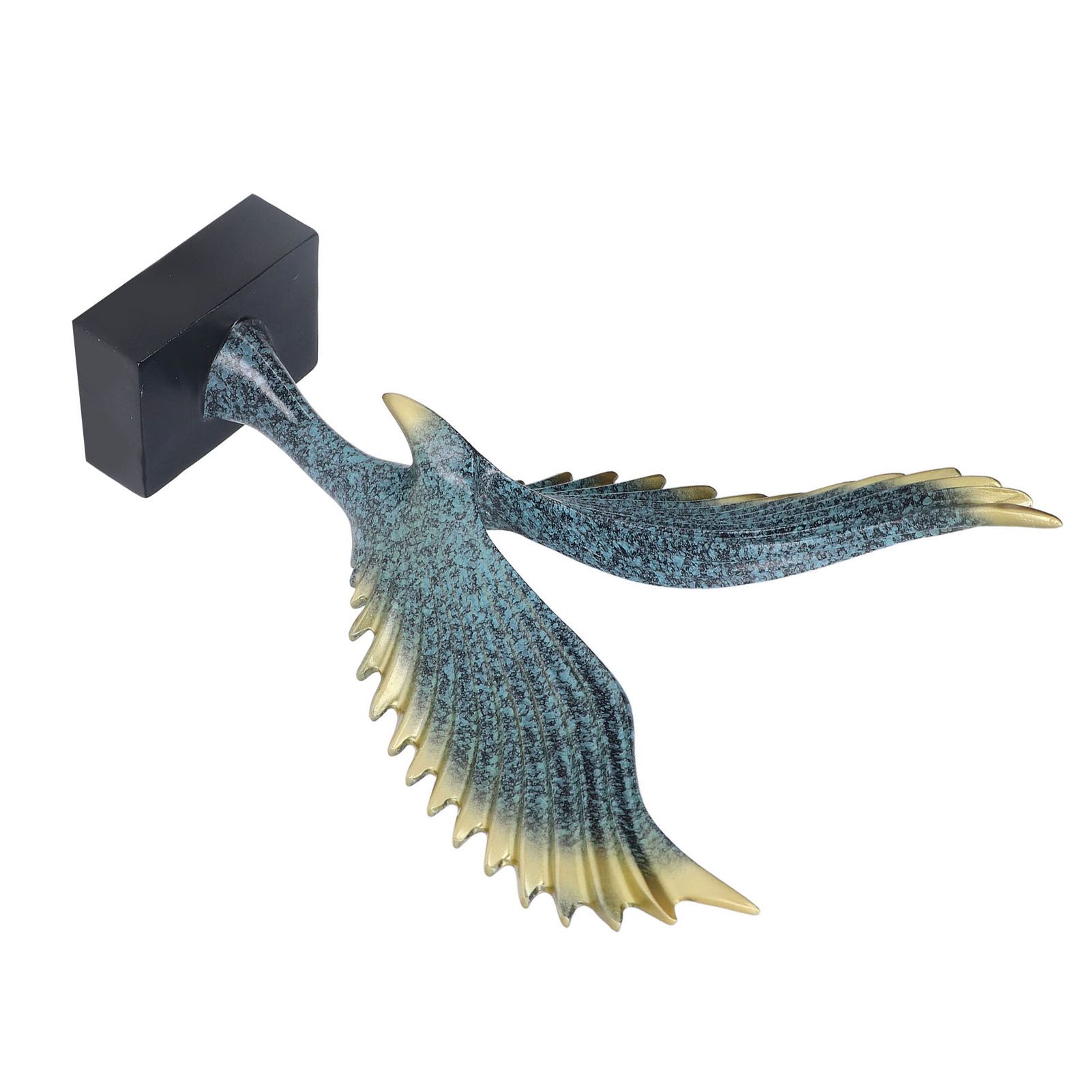 Nordic Wing Statue Resin Sculpture Statue Ornaments Modern Living Room Decoration Desktop Abstract Crafts Champagne Blue - Image 2
