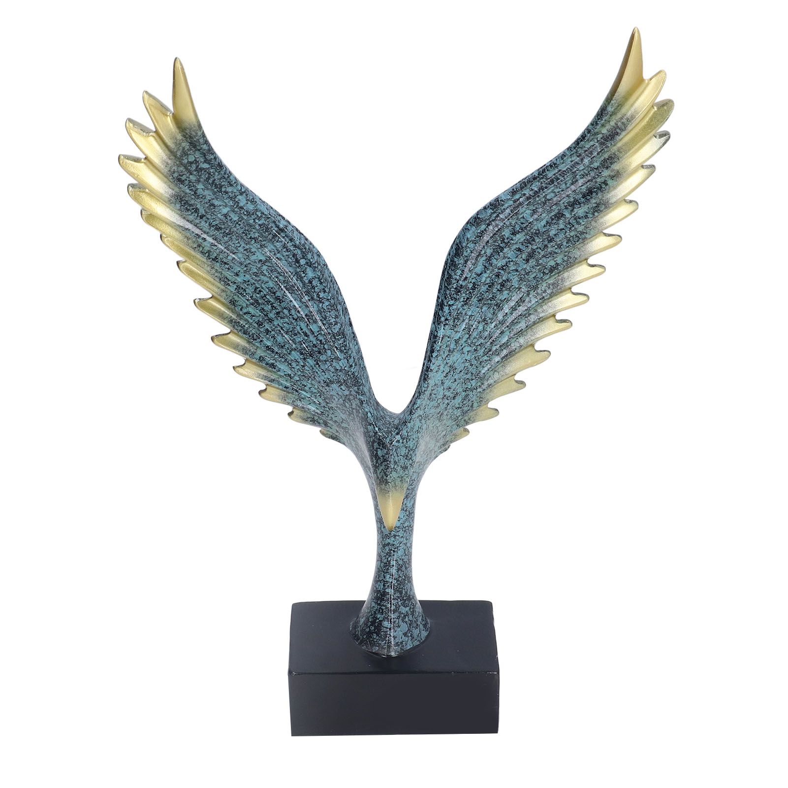 Nordic Wing Statue Resin Sculpture Statue Ornaments Modern Living Room Decoration Desktop Abstract Crafts Champagne Blue - Image 3