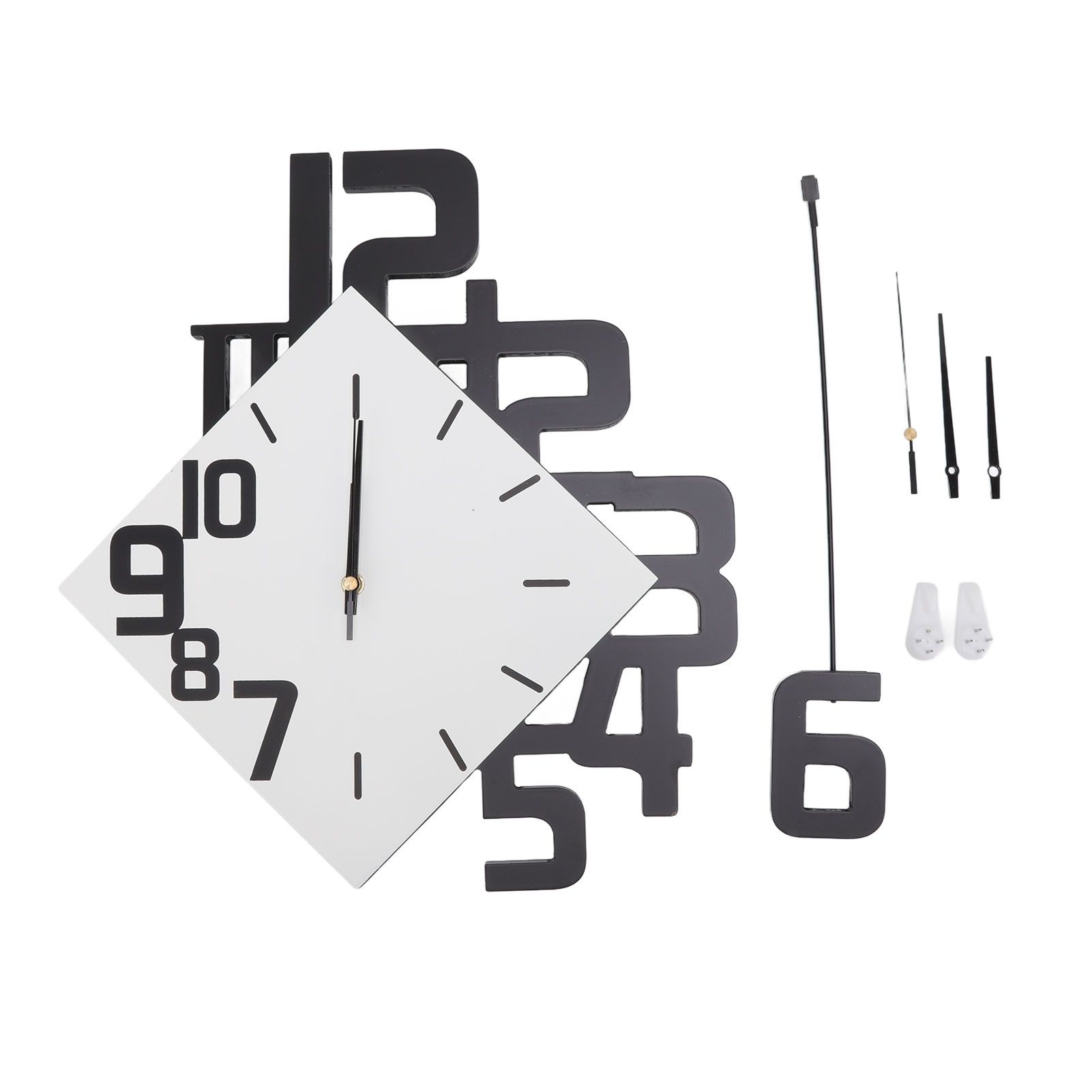 Frameless Pendulum Wall Clocks Number Decoration DIY Assembly Modern Wall Clocks with Silent Movement Wall Clock for Office - Image 1
