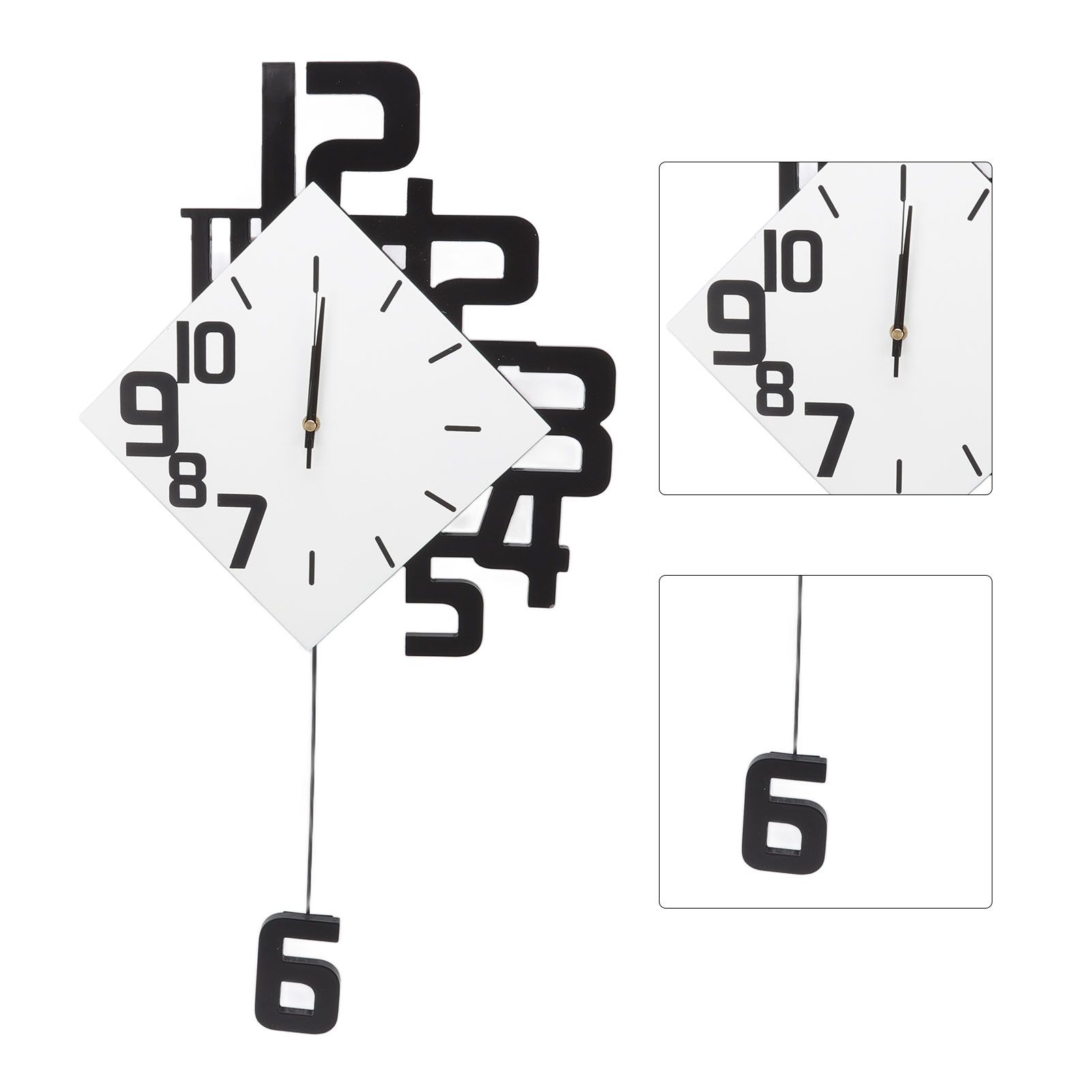 Frameless Pendulum Wall Clocks Number Decoration DIY Assembly Modern Wall Clocks with Silent Movement Wall Clock for Office - Image 7