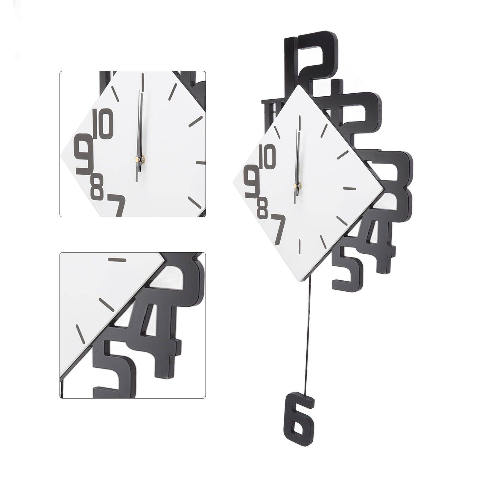 Frameless Pendulum Wall Clocks Number Decoration DIY Assembly Modern Wall Clocks with Silent Movement Wall Clock for Office - Image 8