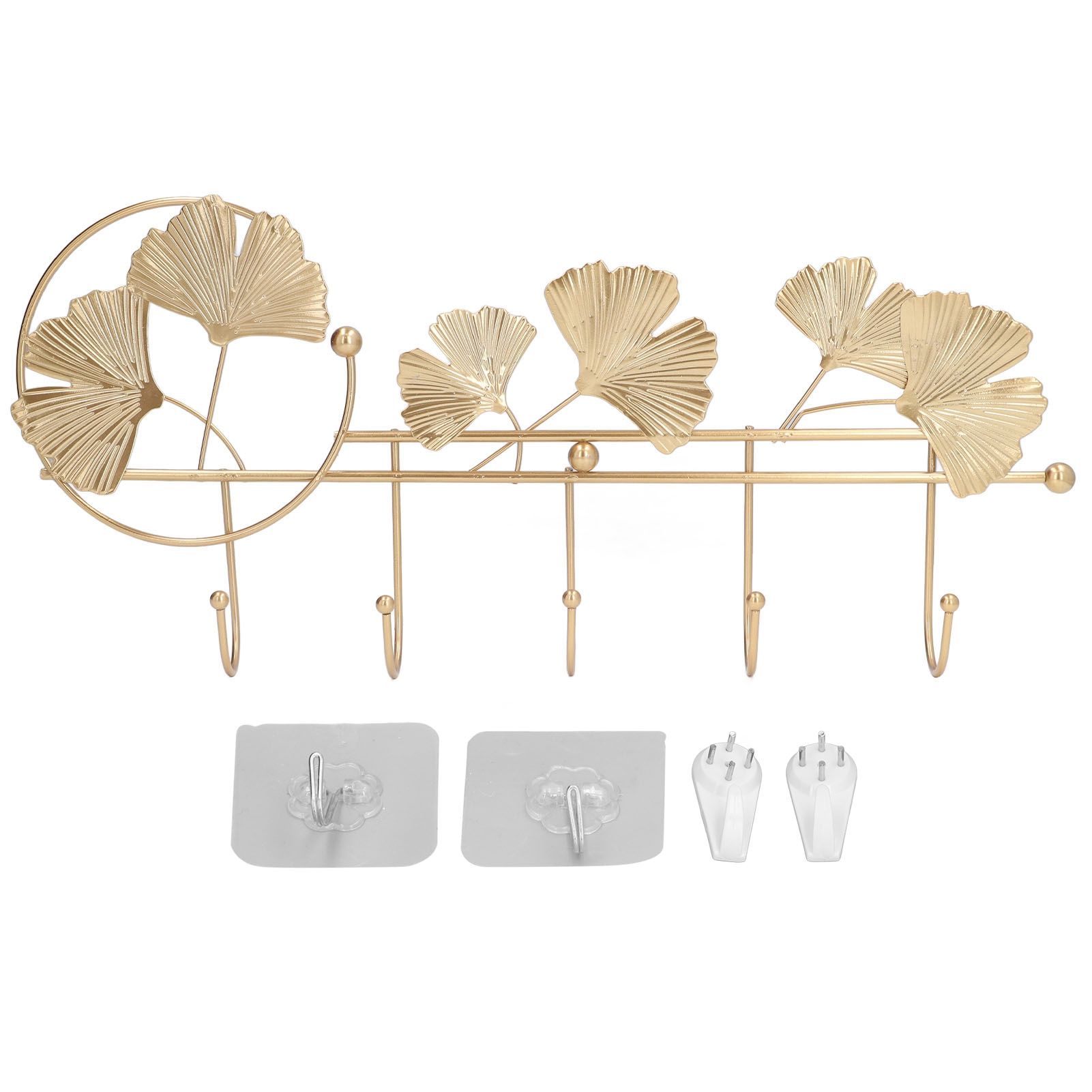 Wall Coat Rack Ginkgo Leaf Design Simple Elegant Style Wide Application Wall Mounted Coat Rack for Clothes Hat Keys - Image 1