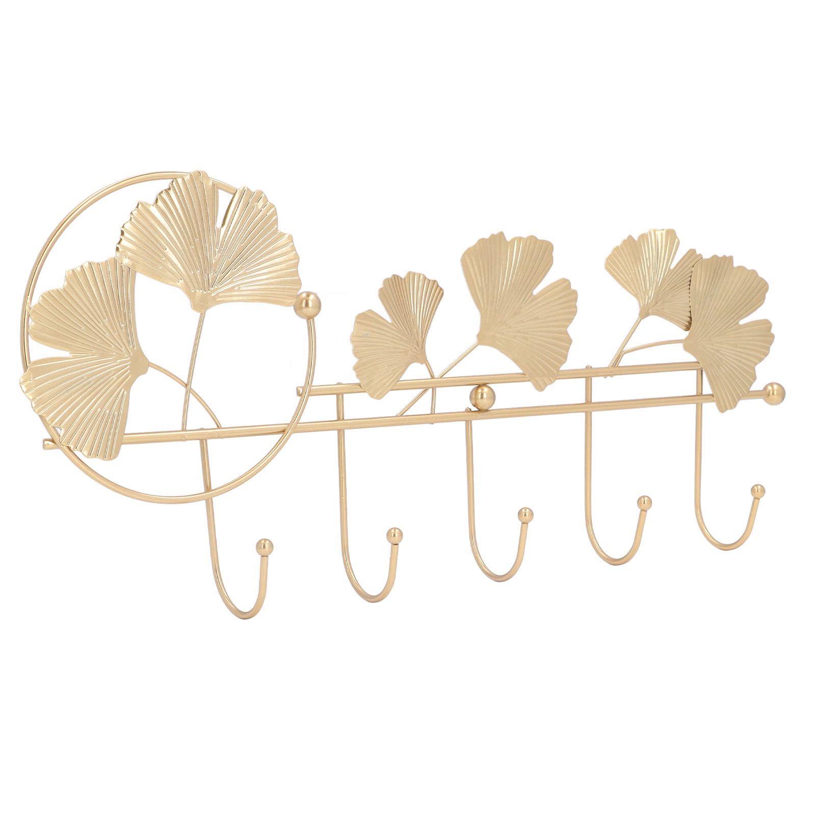 Wall Coat Rack Ginkgo Leaf Design Simple Elegant Style Wide Application Wall Mounted Coat Rack for Clothes Hat Keys - Image 2