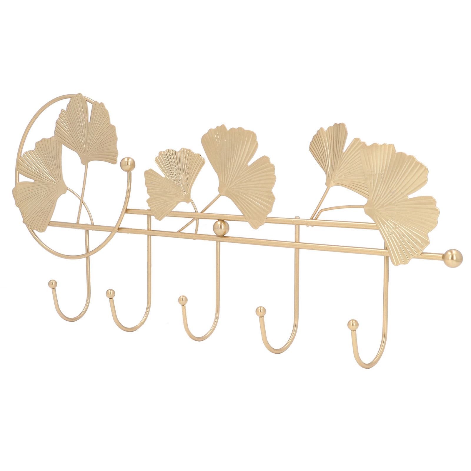 Wall Coat Rack Ginkgo Leaf Design Simple Elegant Style Wide Application Wall Mounted Coat Rack for Clothes Hat Keys - Image 5