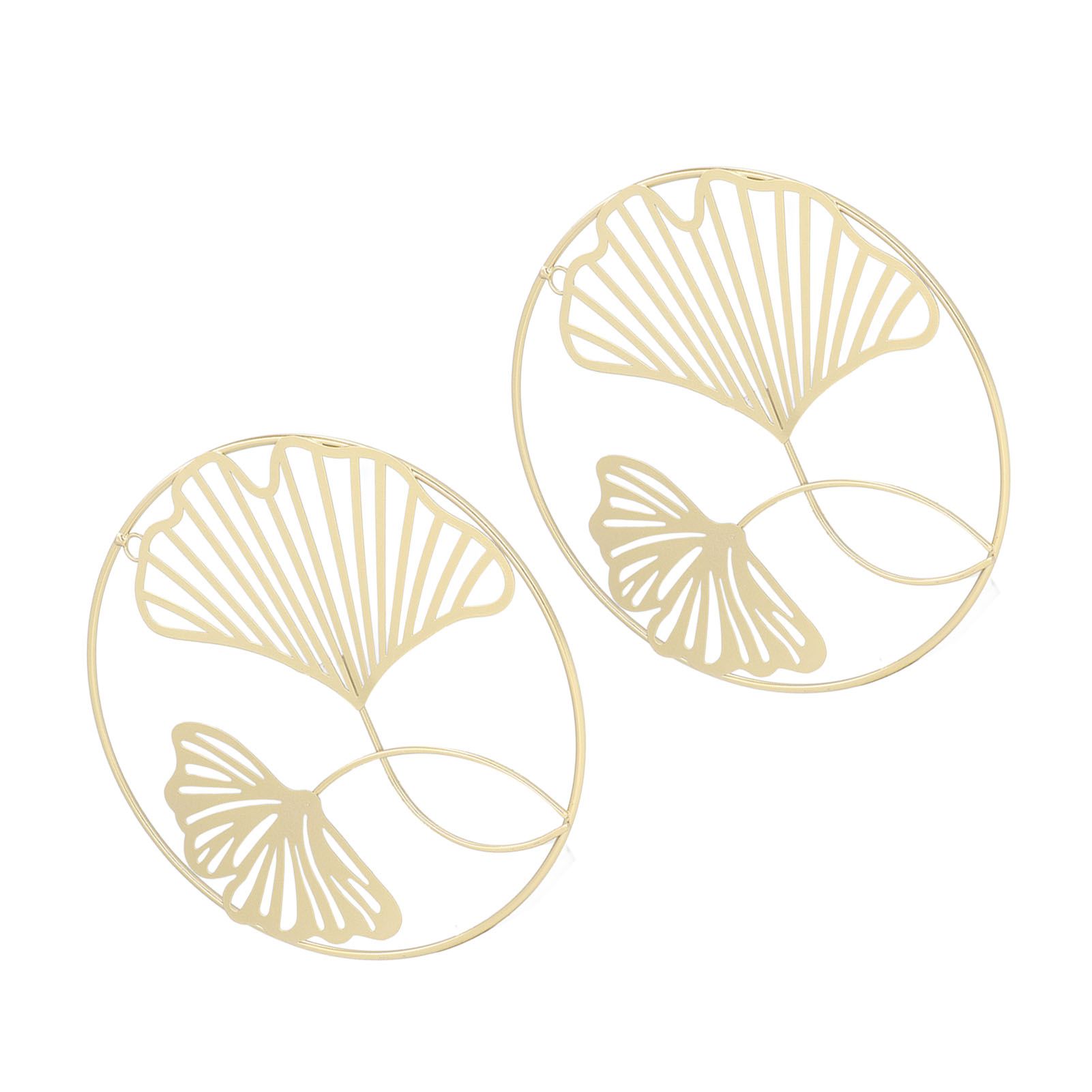 2pcs Gold Wall Decor Iron Art 3D Stereo Ginkgo Leaves Wall Sculpture for Sofa Background Entrance Dining Room Study - Image 4