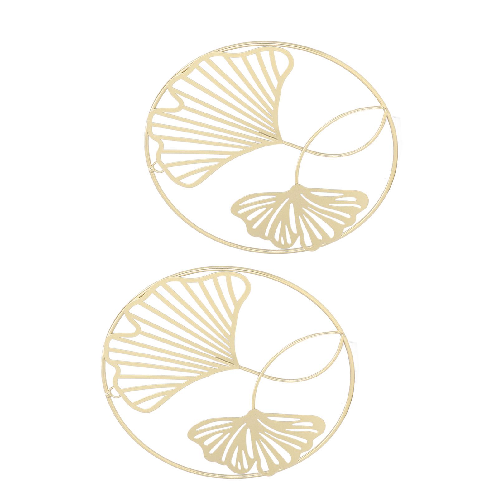 2pcs Gold Wall Decor Iron Art 3D Stereo Ginkgo Leaves Wall Sculpture for Sofa Background Entrance Dining Room Study - Image 5