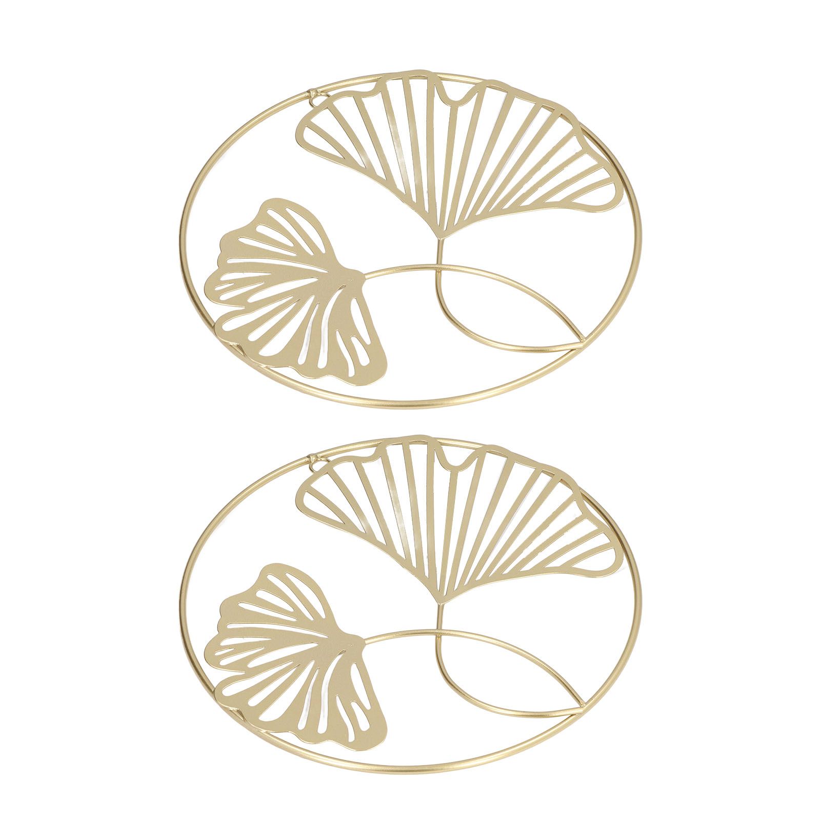 2pcs Gold Wall Decor Iron Art 3D Stereo Ginkgo Leaves Wall Sculpture for Sofa Background Entrance Dining Room Study - Image 7