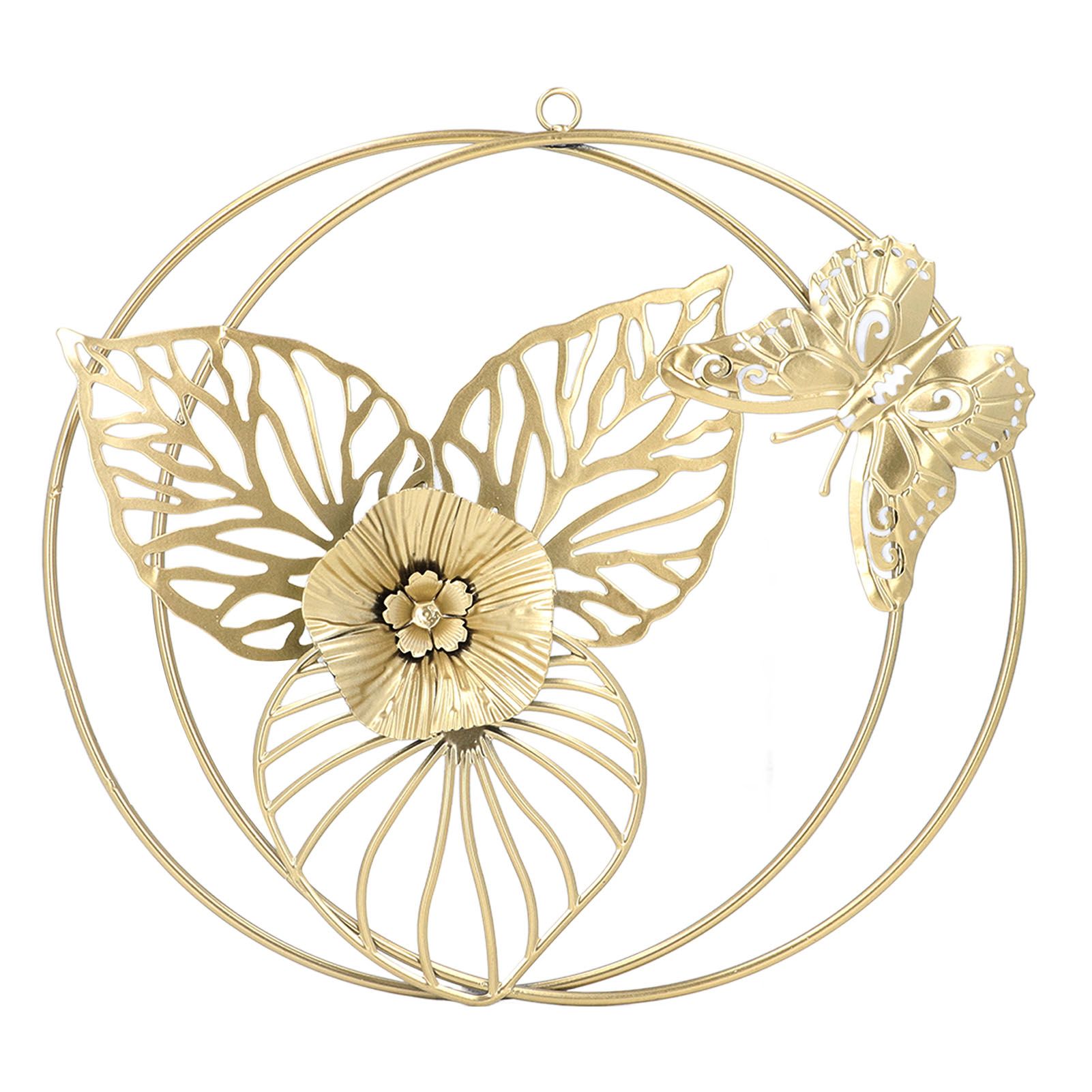 Gold Flower Butterfly Wall Decor Light Luxury Butterfly Wall Sculptures for Bedroom Livingroom Office - Image 1