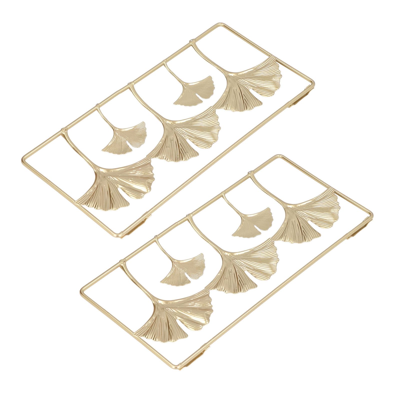 2Pcs Gold Metal Leaf Wall Decor 3D Modern Simple Clear Texture Metal Leaf Hanging Decoration with Frame for Home Office - Image 5