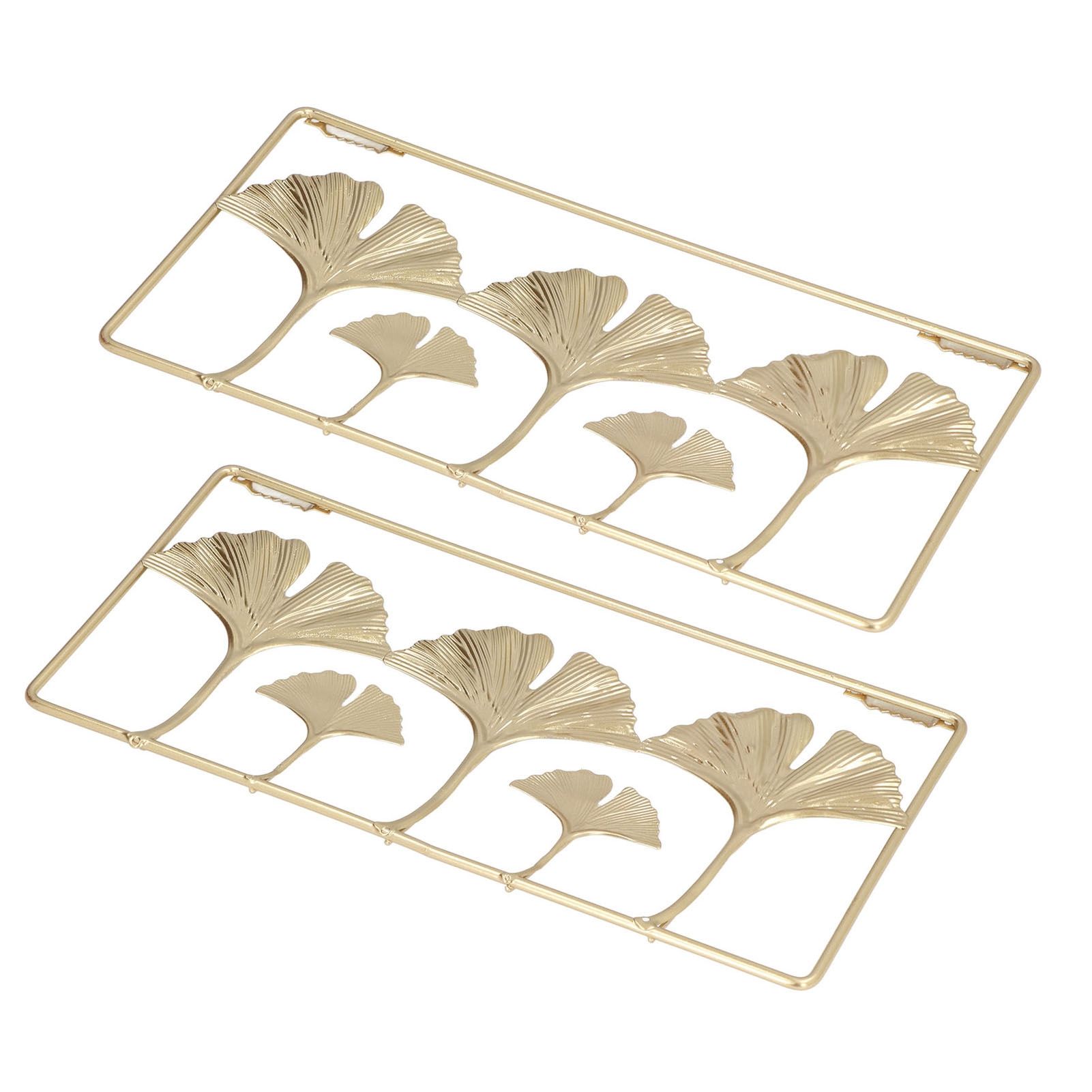 2Pcs Gold Metal Leaf Wall Decor 3D Modern Simple Clear Texture Metal Leaf Hanging Decoration with Frame for Home Office - Image 6