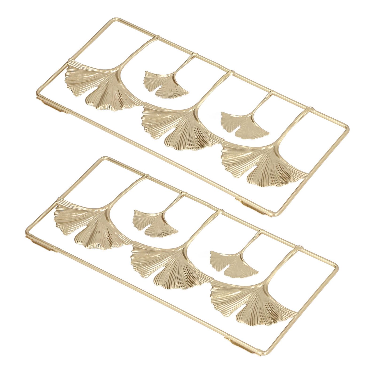 2Pcs Gold Metal Leaf Wall Decor 3D Modern Simple Clear Texture Metal Leaf Hanging Decoration with Frame for Home Office - Image 7