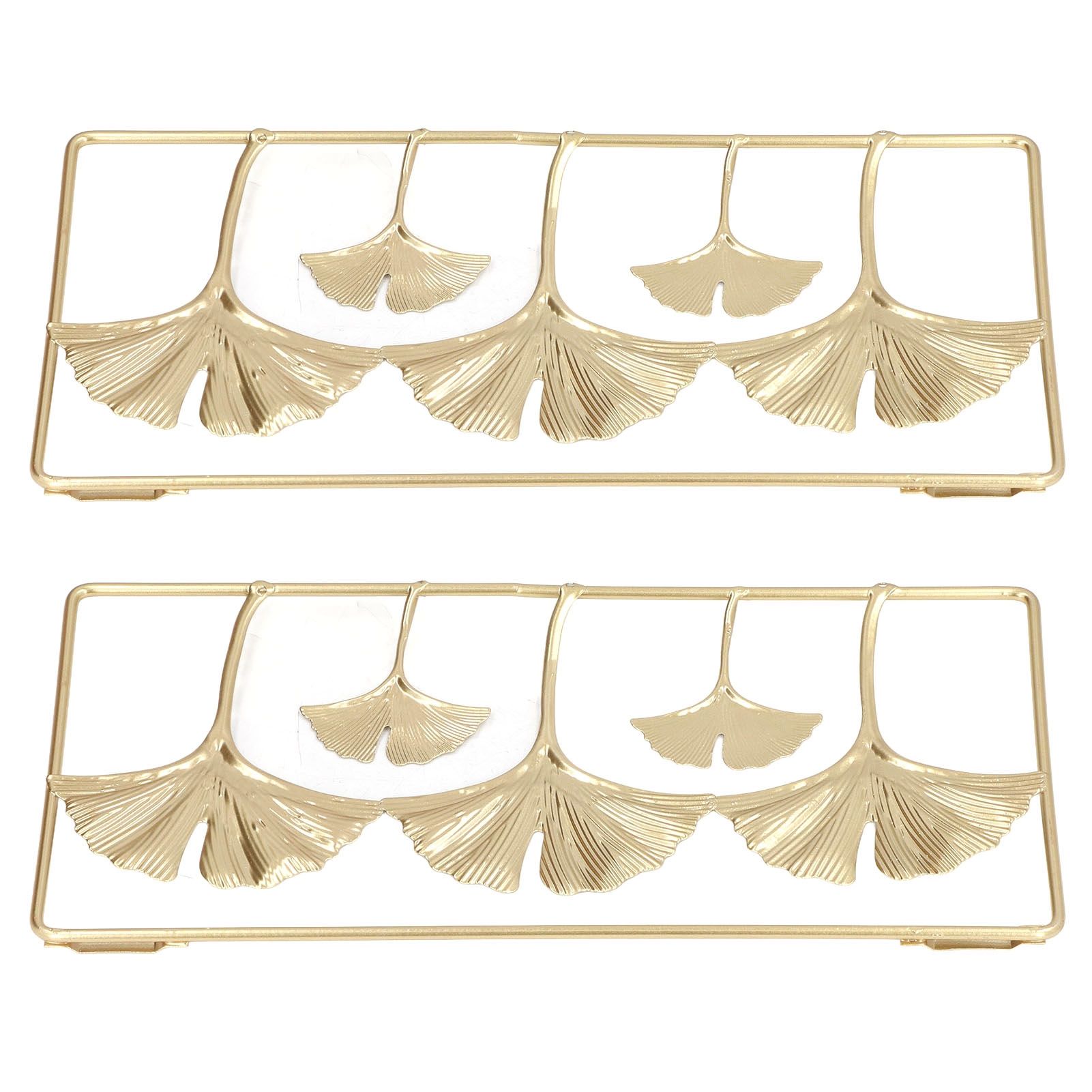 2Pcs Gold Metal Leaf Wall Decor 3D Modern Simple Clear Texture Metal Leaf Hanging Decoration with Frame for Home Office - Image 8
