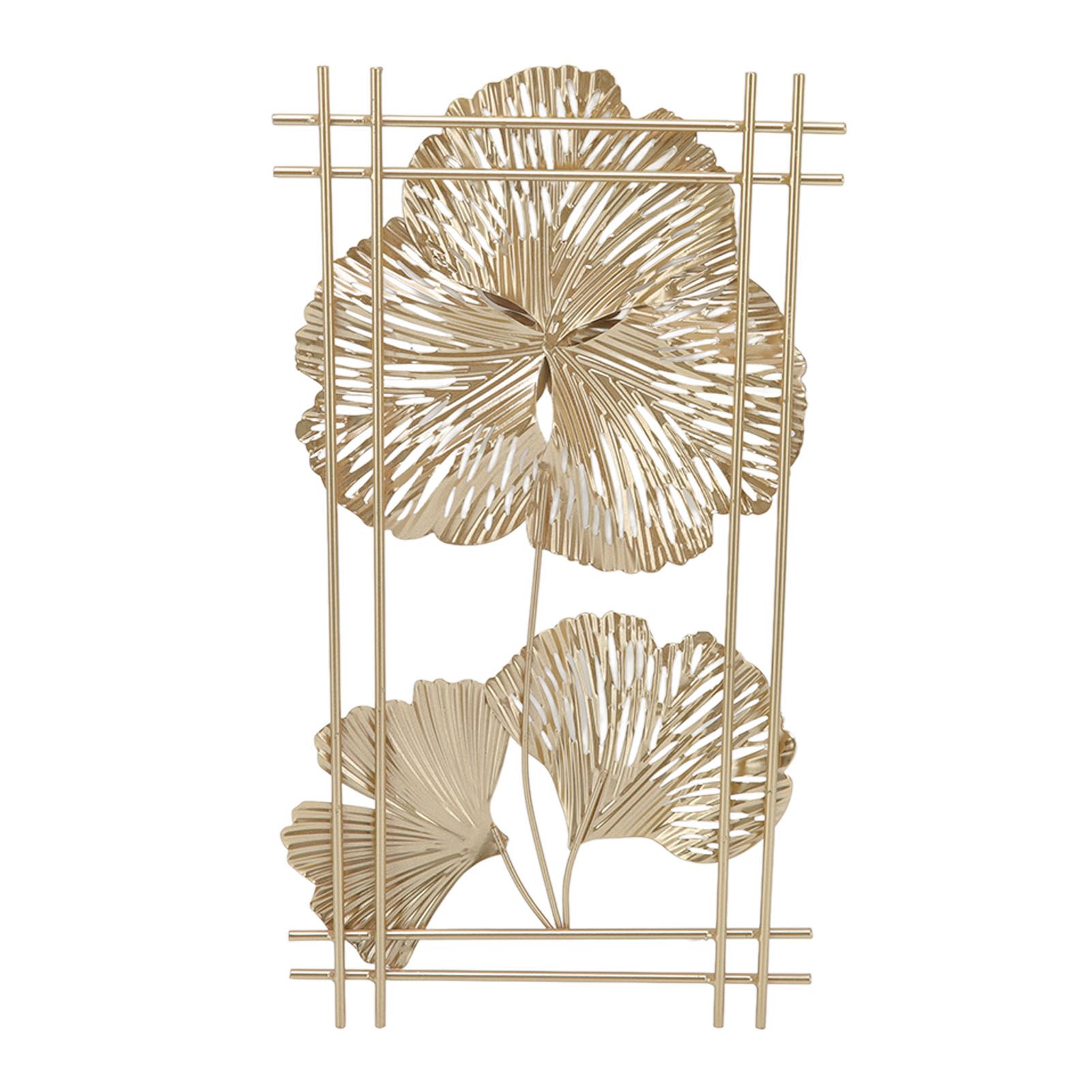 Golden Metal Ginkgo Leaf Decoration Modern Minimalist 3D Wall Sculpture for Bedroom Living Room Hotel Cafe - Image 1