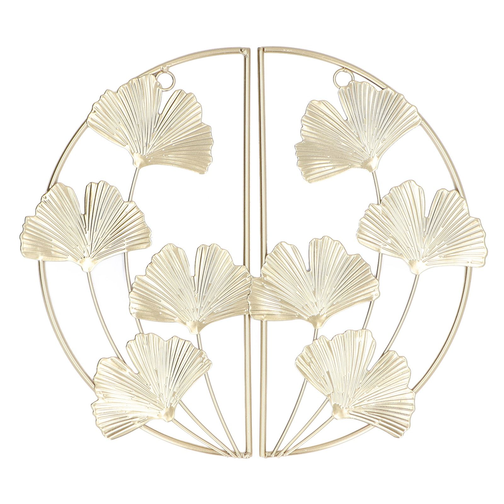 2 Pcs Ginkgo Leaf Decoration Modern Simple Nordic Style Metal Golden Ginkgo Leaf Wrought Iron Wall Decoration - Image 1