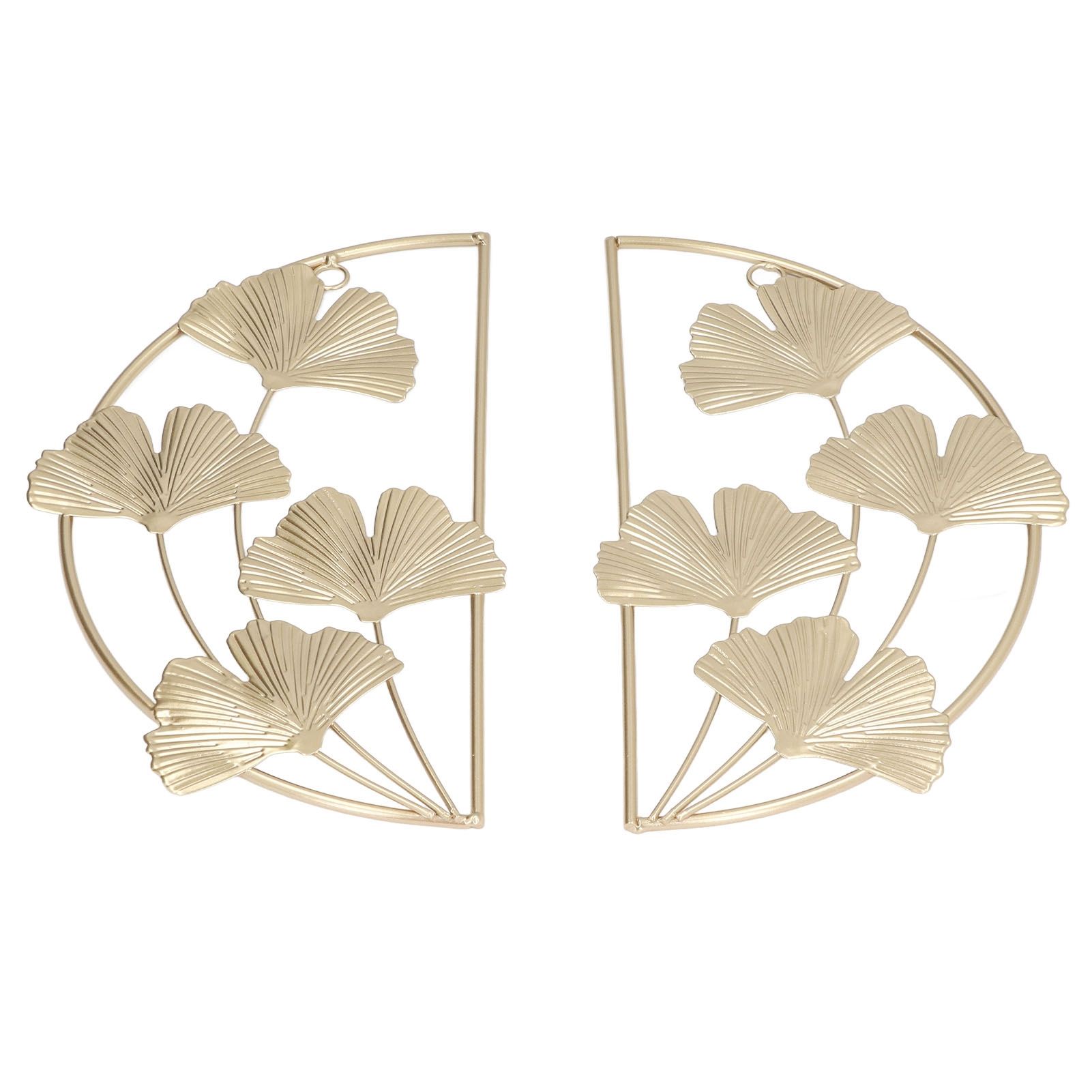 2 Pcs Ginkgo Leaf Decoration Modern Simple Nordic Style Metal Golden Ginkgo Leaf Wrought Iron Wall Decoration - Image 2