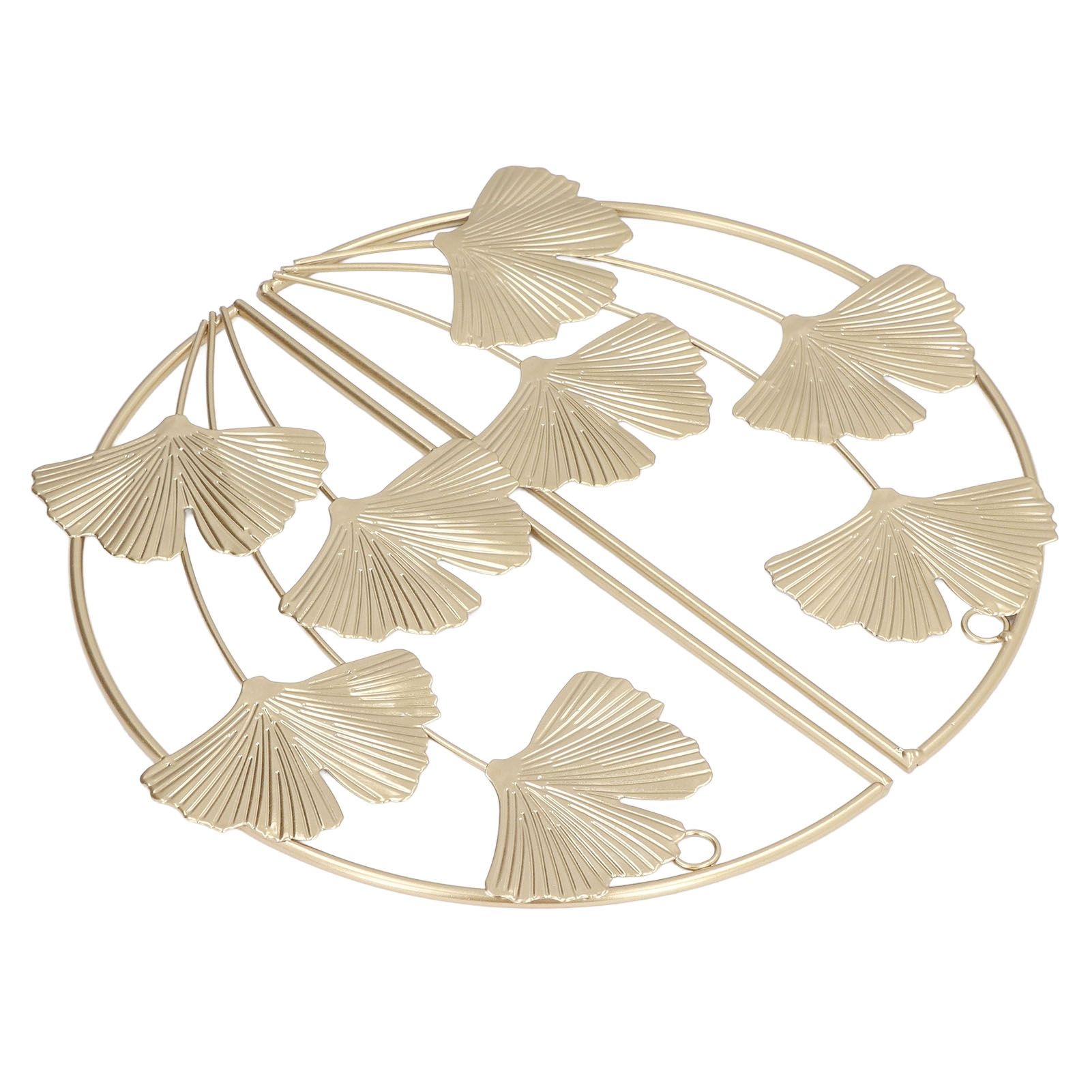 2 Pcs Ginkgo Leaf Decoration Modern Simple Nordic Style Metal Golden Ginkgo Leaf Wrought Iron Wall Decoration - Image 4