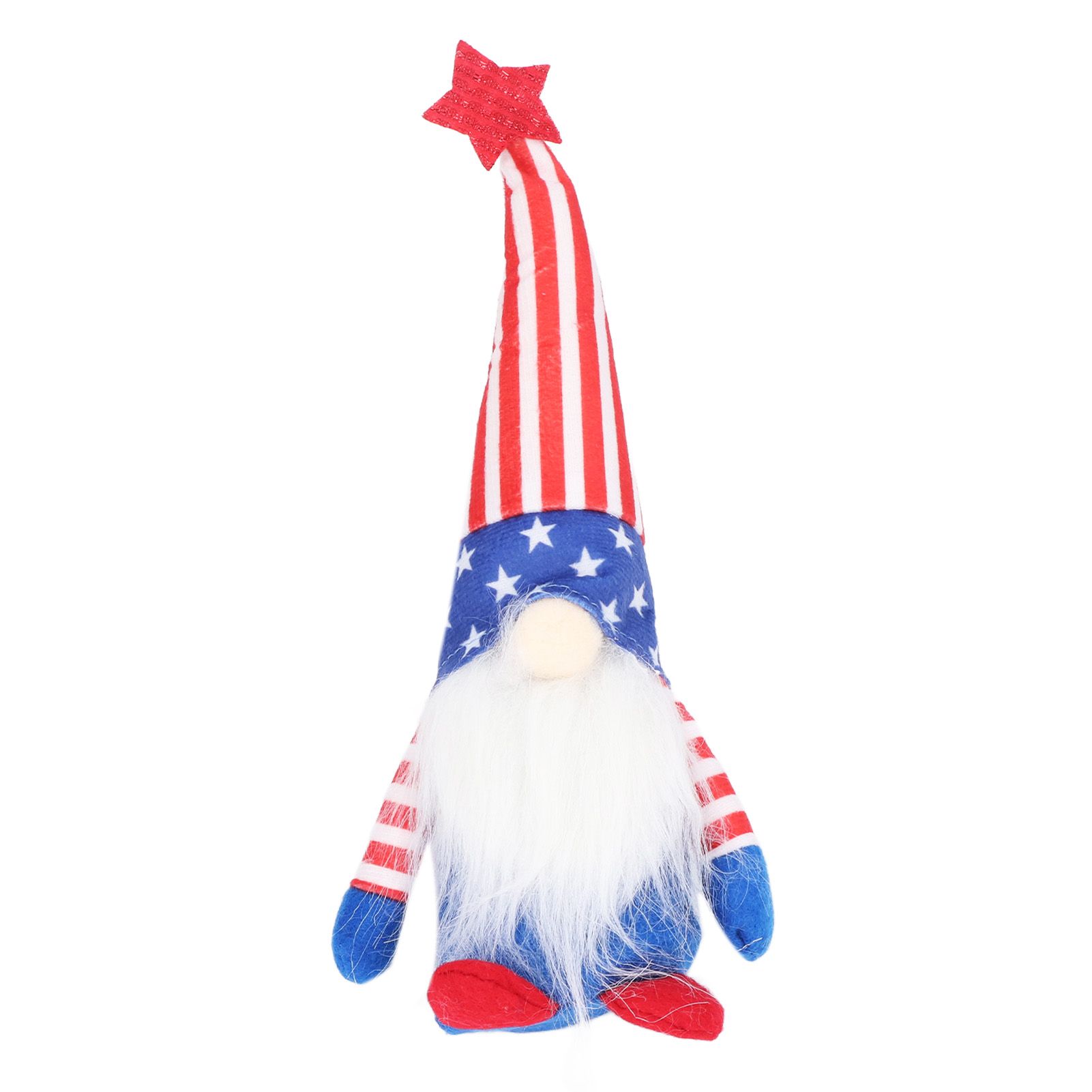 Independence Day Gnome Cute Handcrafted Beautiful Meaning Gnome Plush Decoration for Office Living Room Vertical Stripes - Image 1