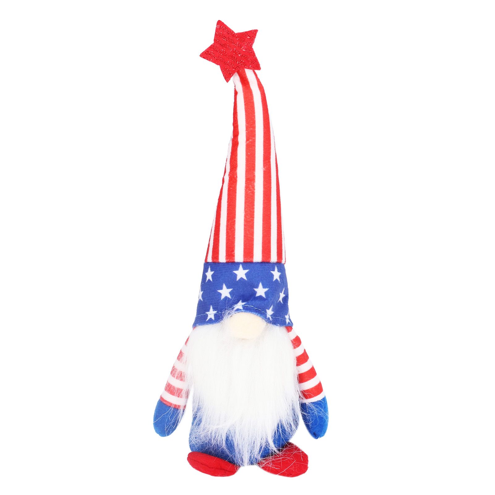 Independence Day Gnome Cute Handcrafted Beautiful Meaning Gnome Plush Decoration for Office Living Room Vertical Stripes - Image 2