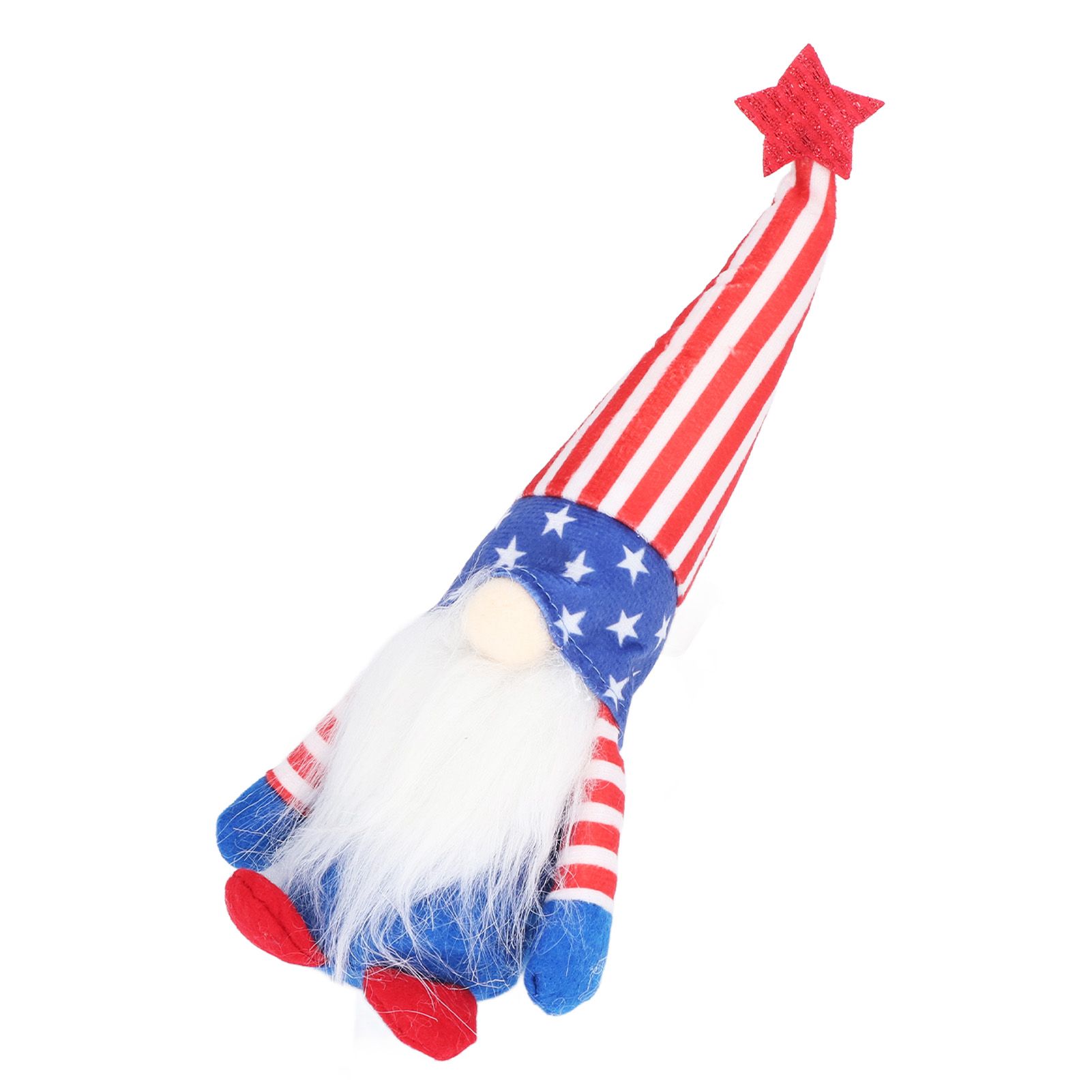 Independence Day Gnome Cute Handcrafted Beautiful Meaning Gnome Plush Decoration for Office Living Room Vertical Stripes - Image 4