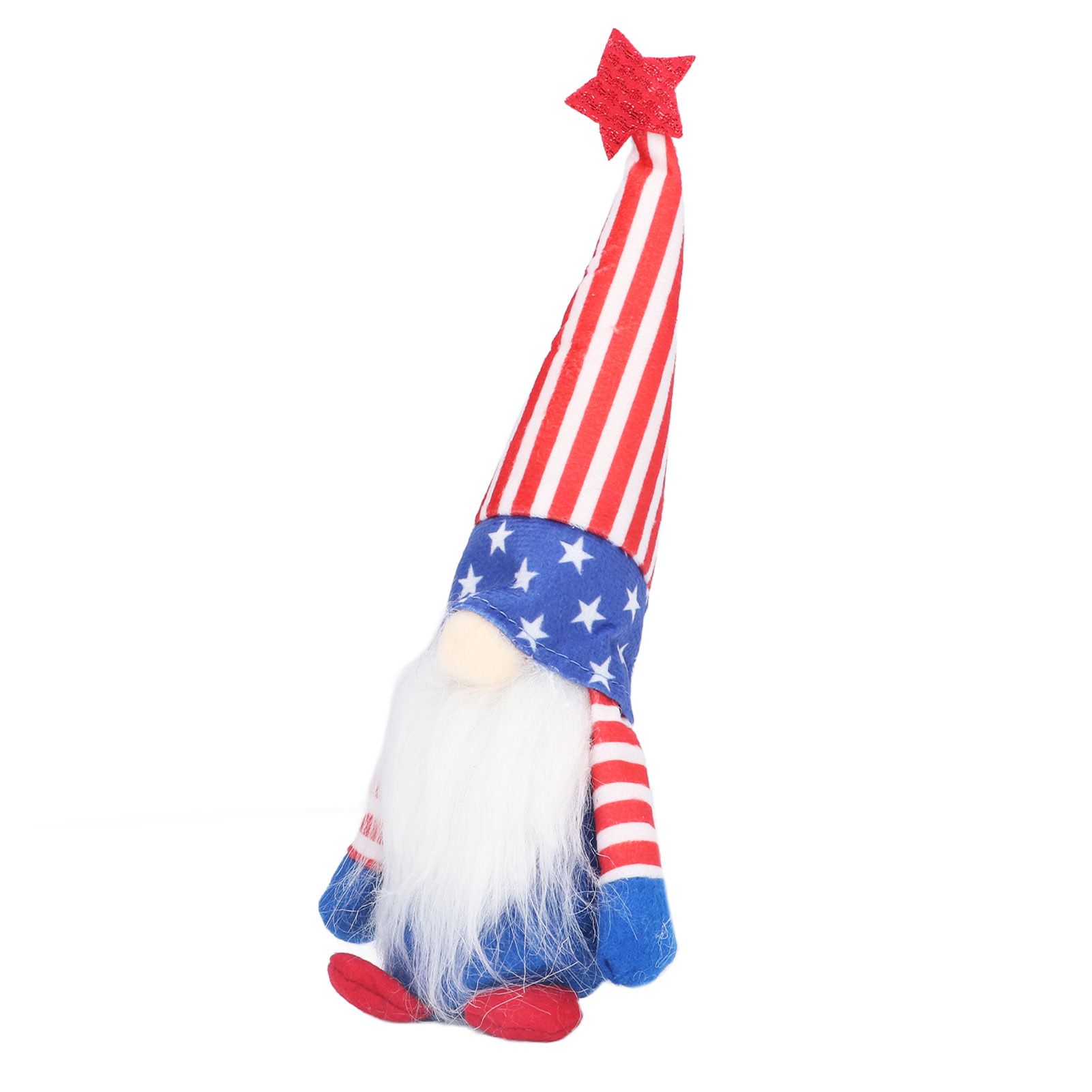 Independence Day Gnome Cute Handcrafted Beautiful Meaning Gnome Plush Decoration for Office Living Room Vertical Stripes - Image 5
