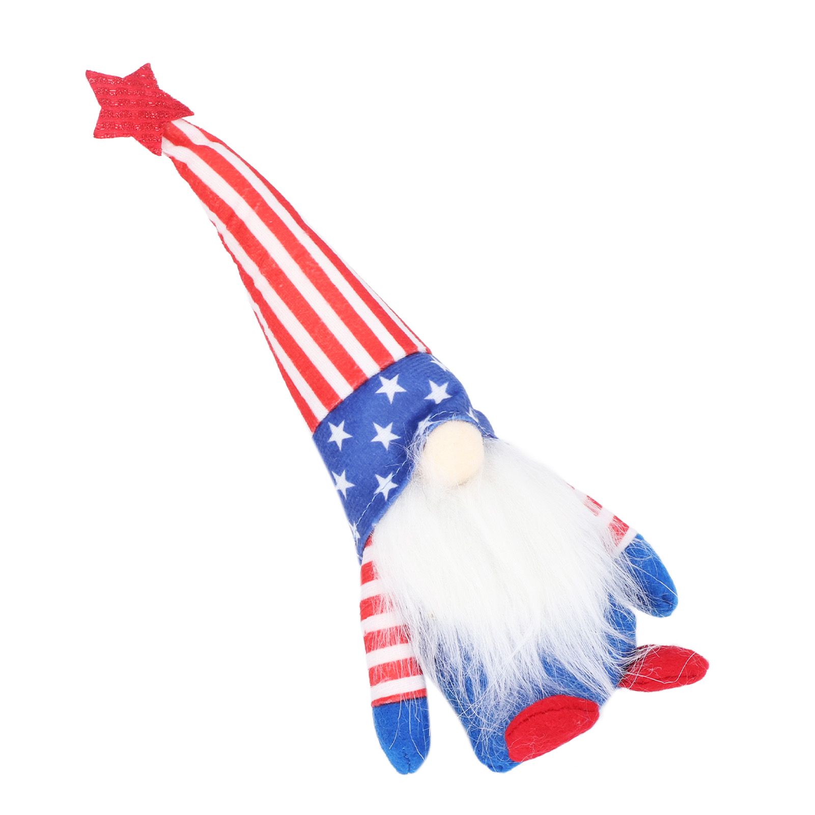Independence Day Gnome Cute Handcrafted Beautiful Meaning Gnome Plush Decoration for Office Living Room Vertical Stripes - Image 6