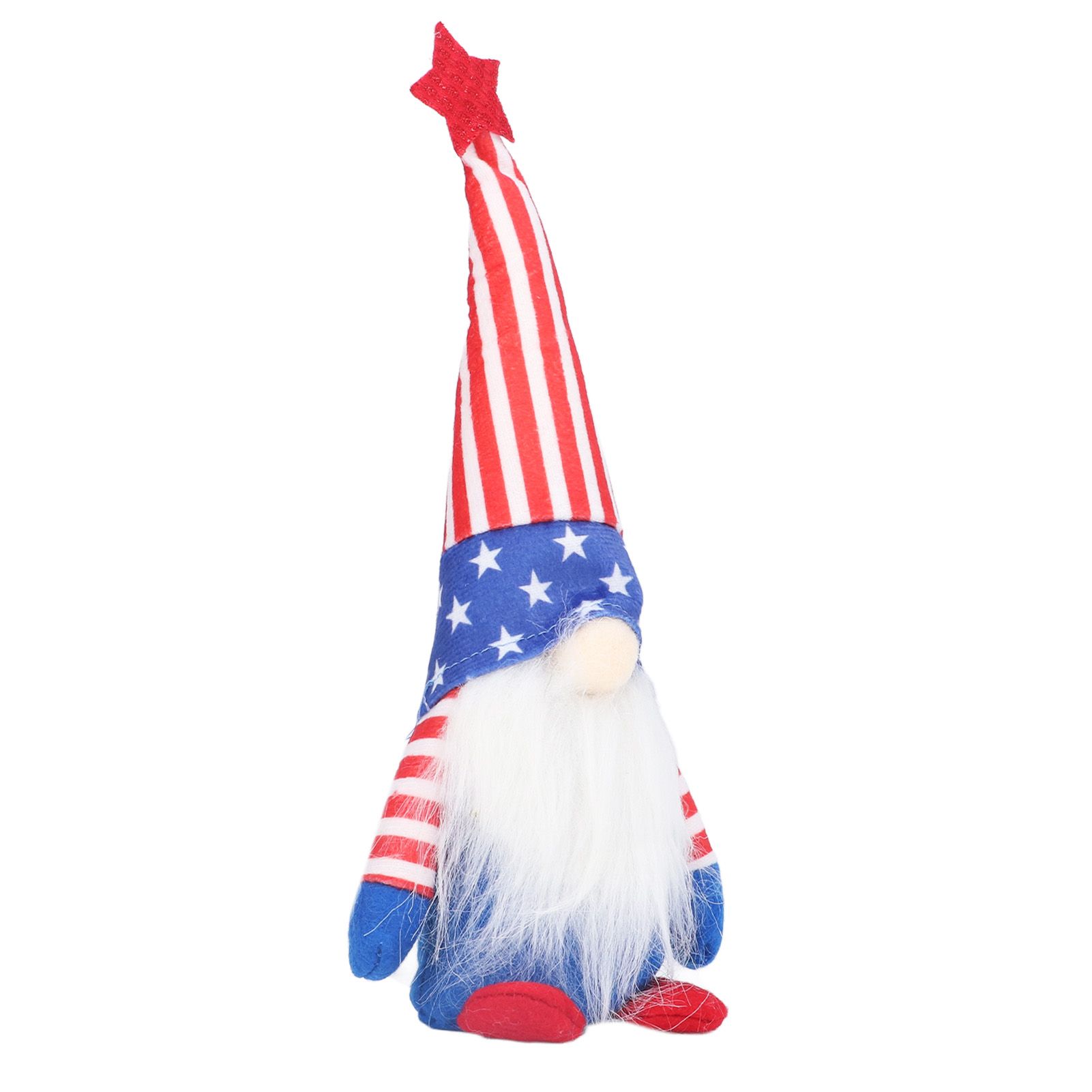 Independence Day Gnome Cute Handcrafted Beautiful Meaning Gnome Plush Decoration for Office Living Room Vertical Stripes - Image 7
