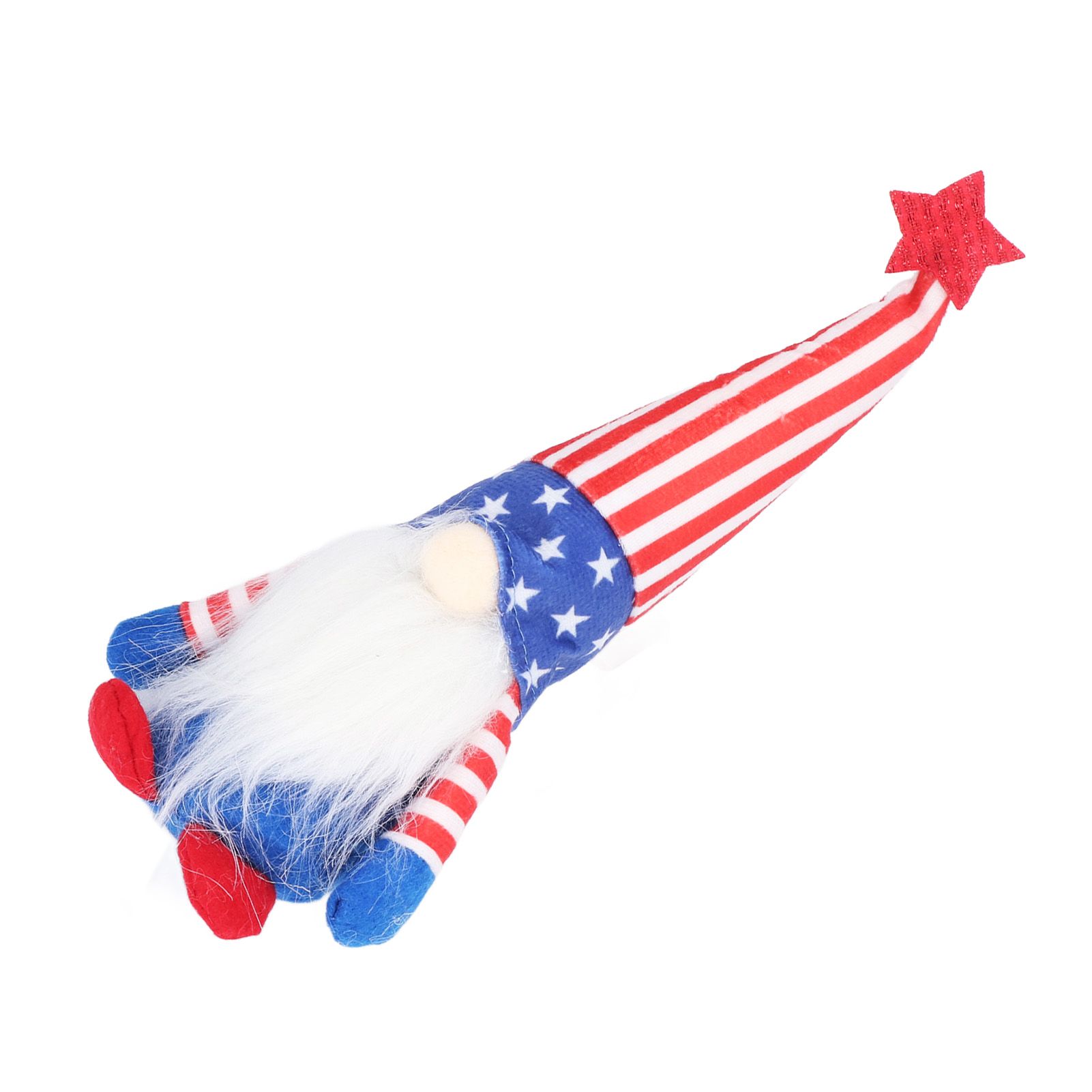 Independence Day Gnome Cute Handcrafted Beautiful Meaning Gnome Plush Decoration for Office Living Room Vertical Stripes - Image 8
