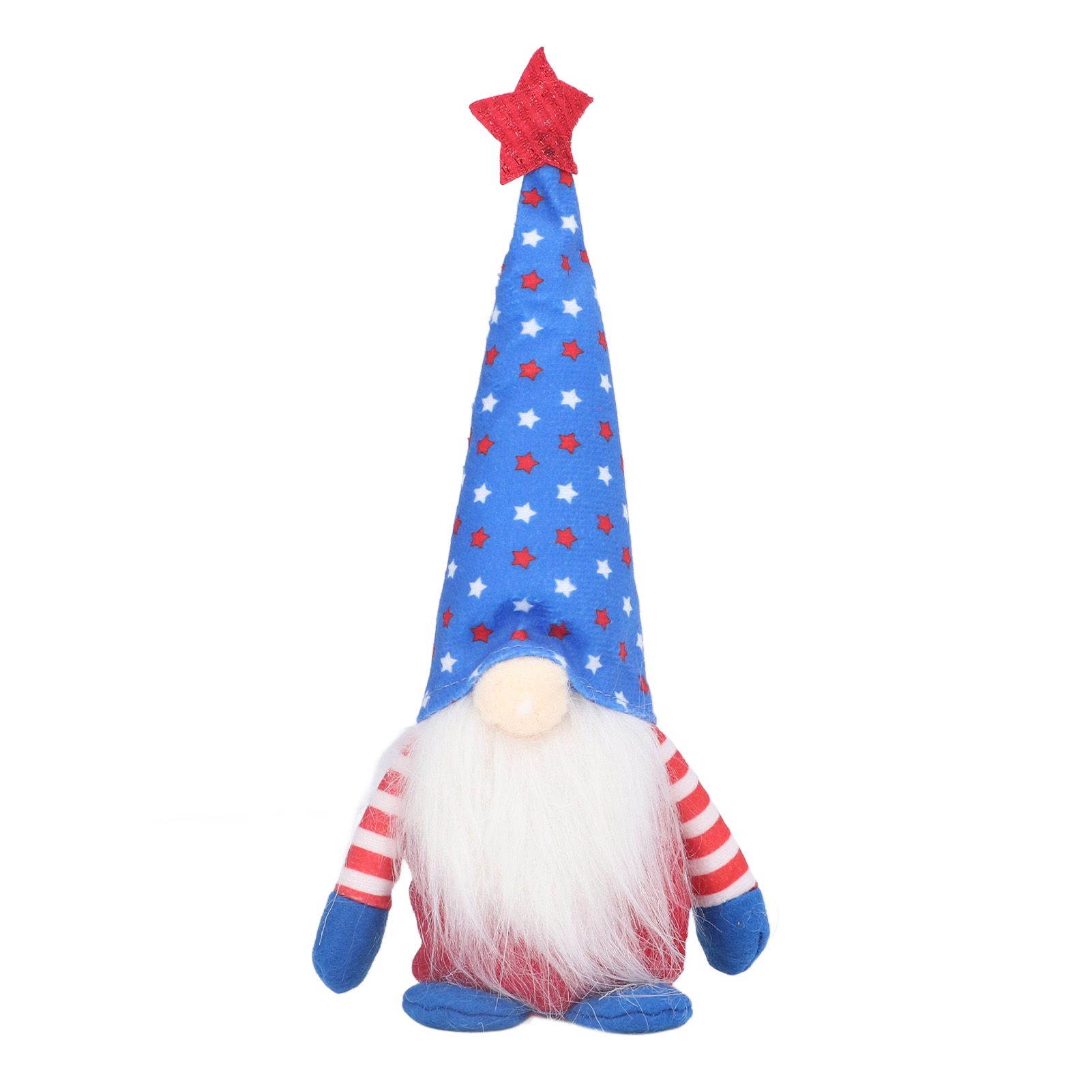 Independence Day Gnome Cute Handcrafted Beautiful Meaning Gnome Plush Decoration for Office Living Room Blue Star - Image 2
