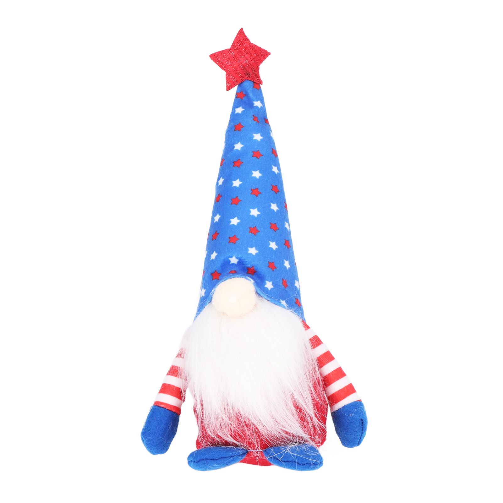 Independence Day Gnome Cute Handcrafted Beautiful Meaning Gnome Plush Decoration for Office Living Room Blue Star - Image 5