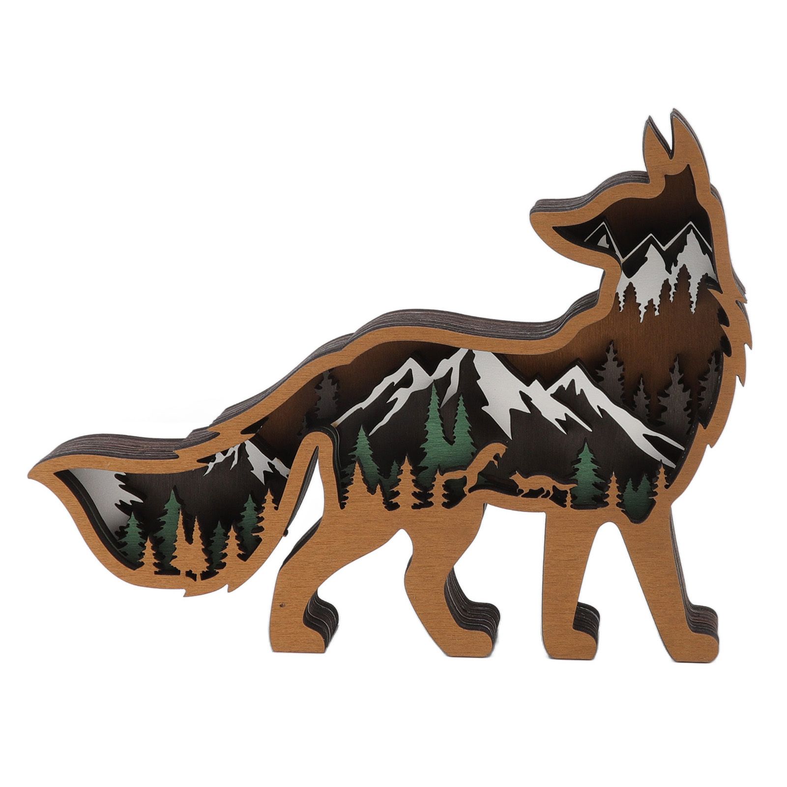 Wood Animal Ornament Multi Layered Creativity Mechanically Engraved Wooden Animal Crafts for Home Office Decoration - Image 1