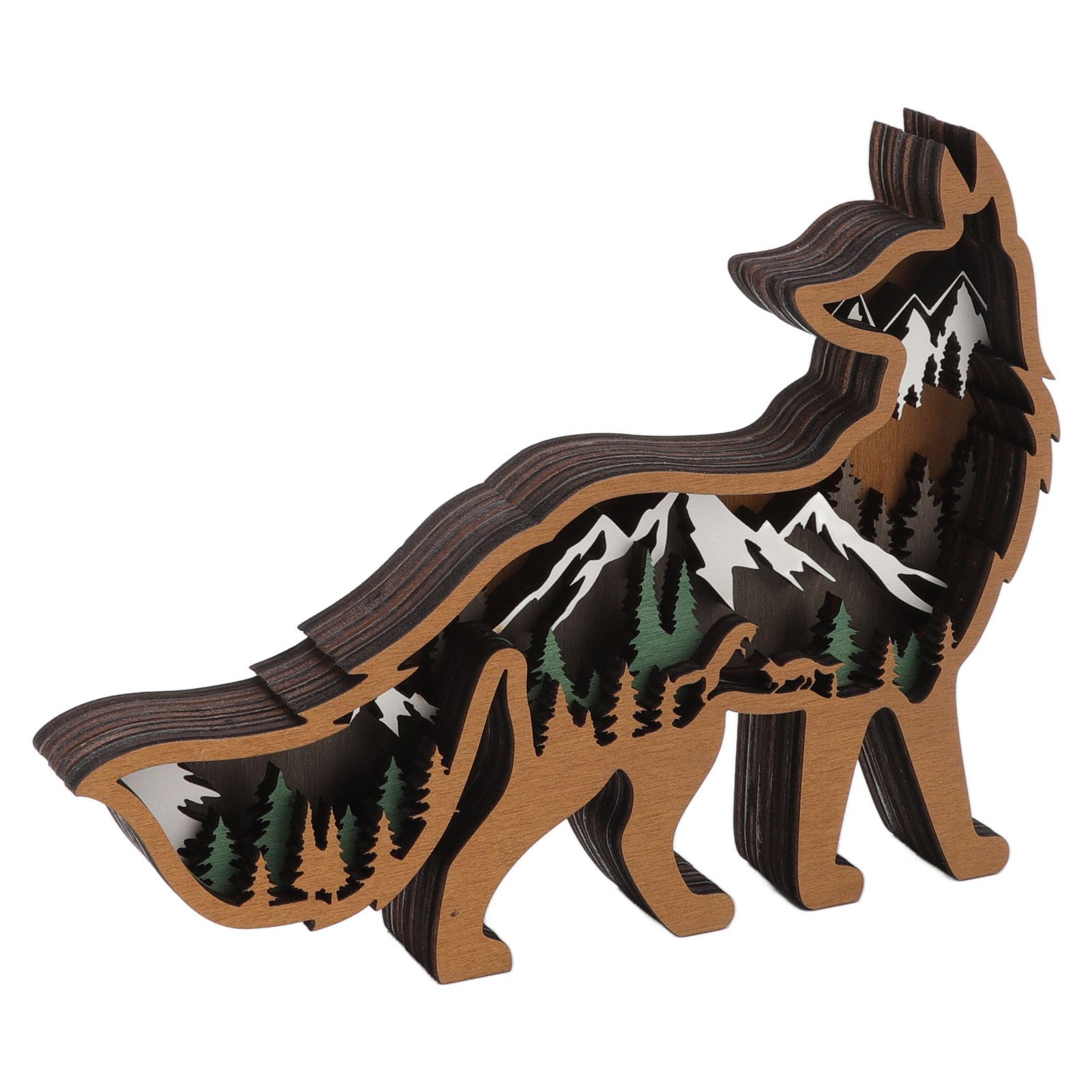 Wood Animal Ornament Multi Layered Creativity Mechanically Engraved Wooden Animal Crafts for Home Office Decoration - Image 2