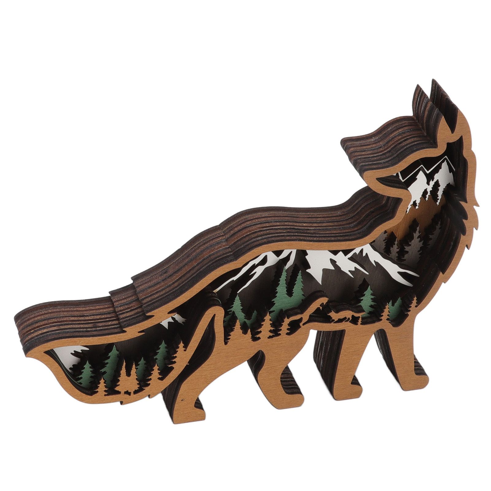 Wood Animal Ornament Multi Layered Creativity Mechanically Engraved Wooden Animal Crafts for Home Office Decoration - Image 3