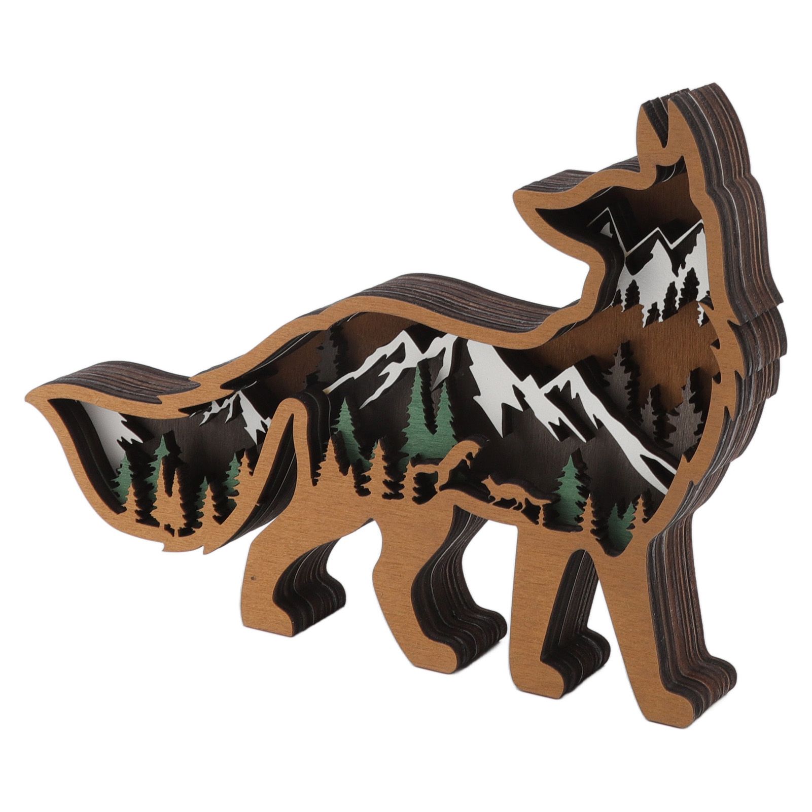 Wood Animal Ornament Multi Layered Creativity Mechanically Engraved Wooden Animal Crafts for Home Office Decoration - Image 4