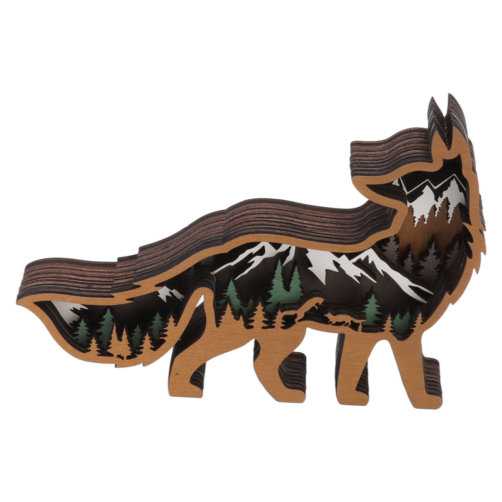 Wood Animal Ornament Multi Layered Creativity Mechanically Engraved Wooden Animal Crafts for Home Office Decoration - Image 5