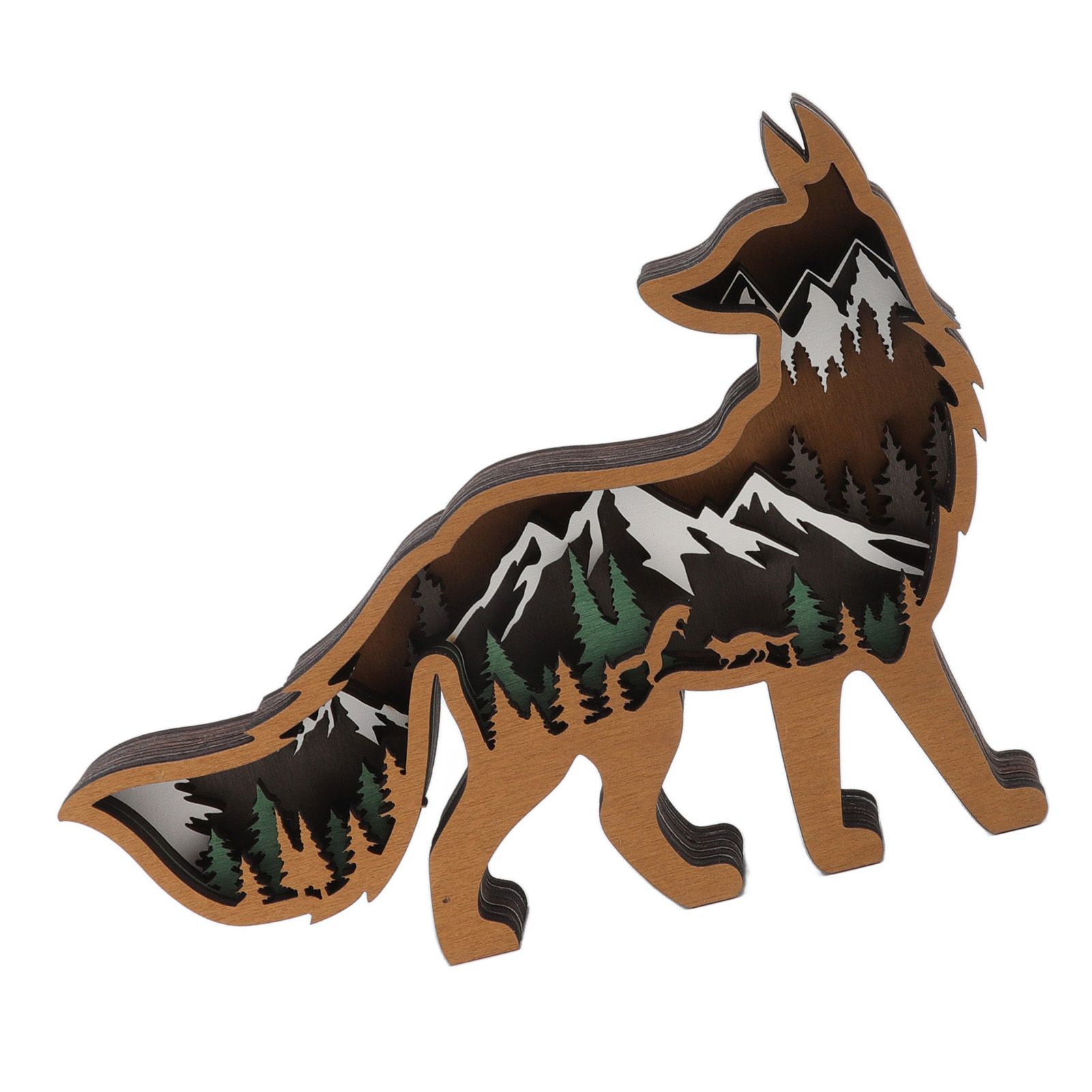 Wood Animal Ornament Multi Layered Creativity Mechanically Engraved Wooden Animal Crafts for Home Office Decoration - Image 6