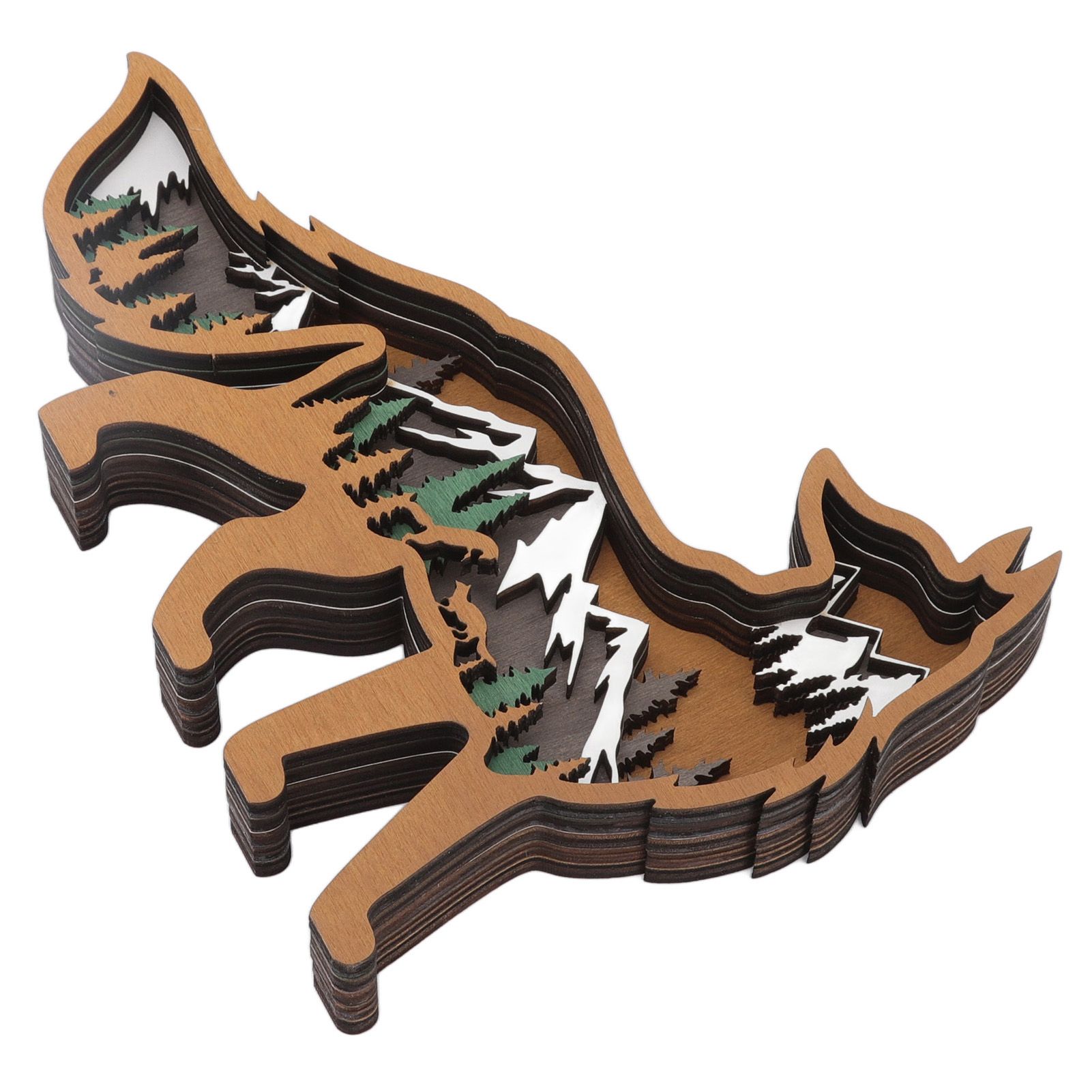 Wood Animal Ornament Multi Layered Creativity Mechanically Engraved Wooden Animal Crafts for Home Office Decoration - Image 8