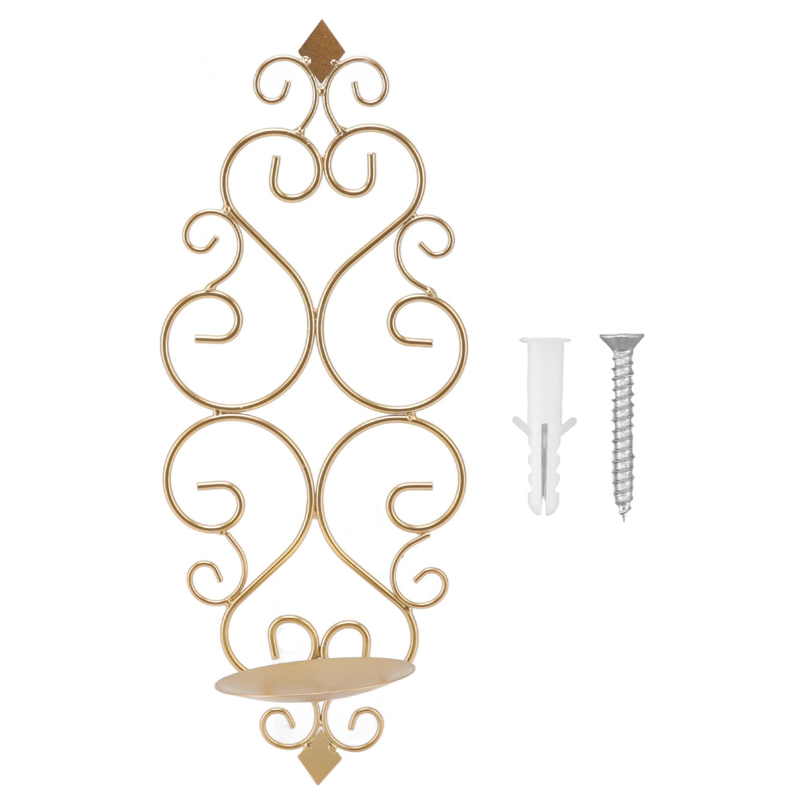 Candle Holder Iron Candlestick Folding Wall Mount Base Sconce Home Decoration for Room Metal Gold - Image 1