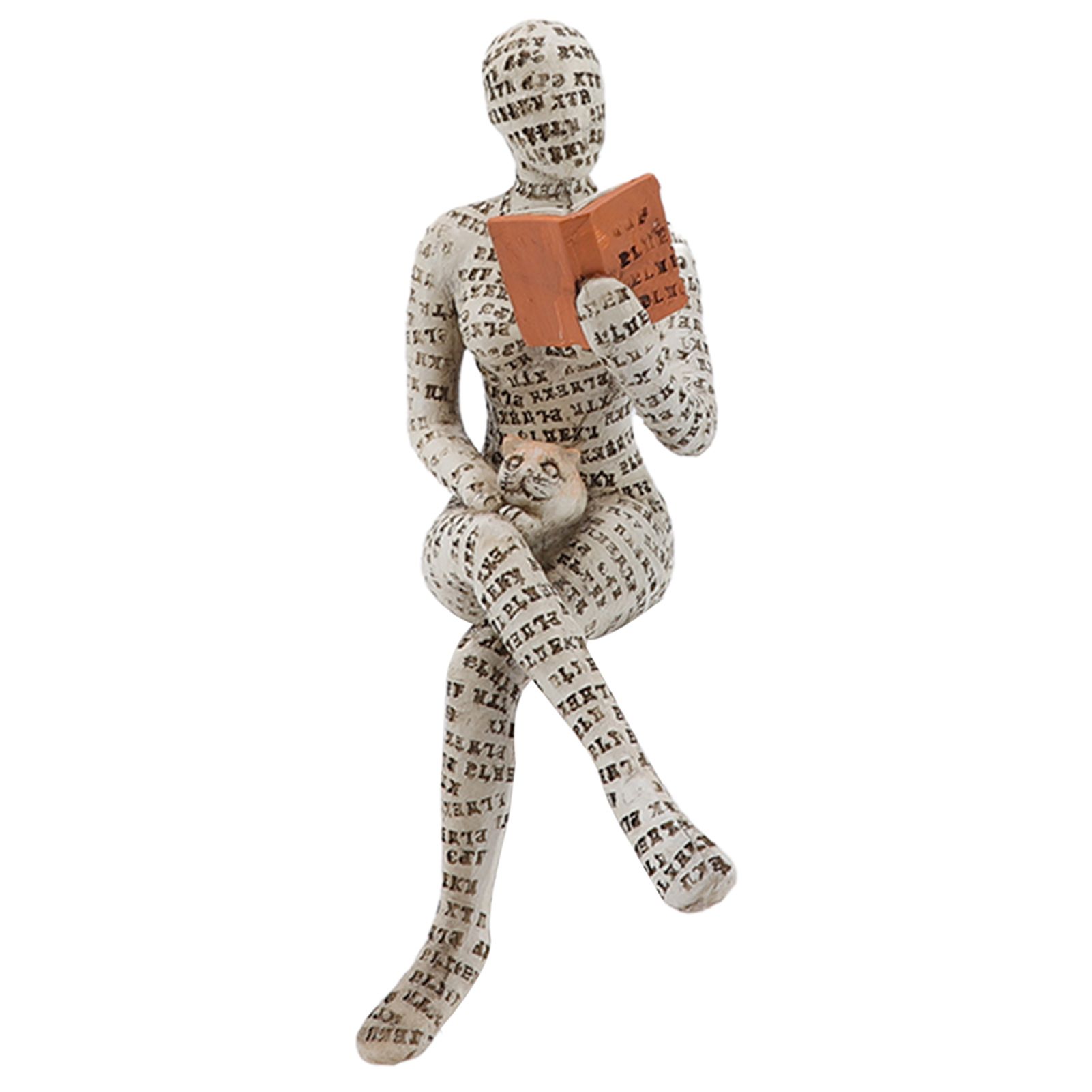 Resin Reading Woman Figurine Innovative Lady Reading Pulp Molding Bookshelf Ornaments for Home Decoration B - Image 1