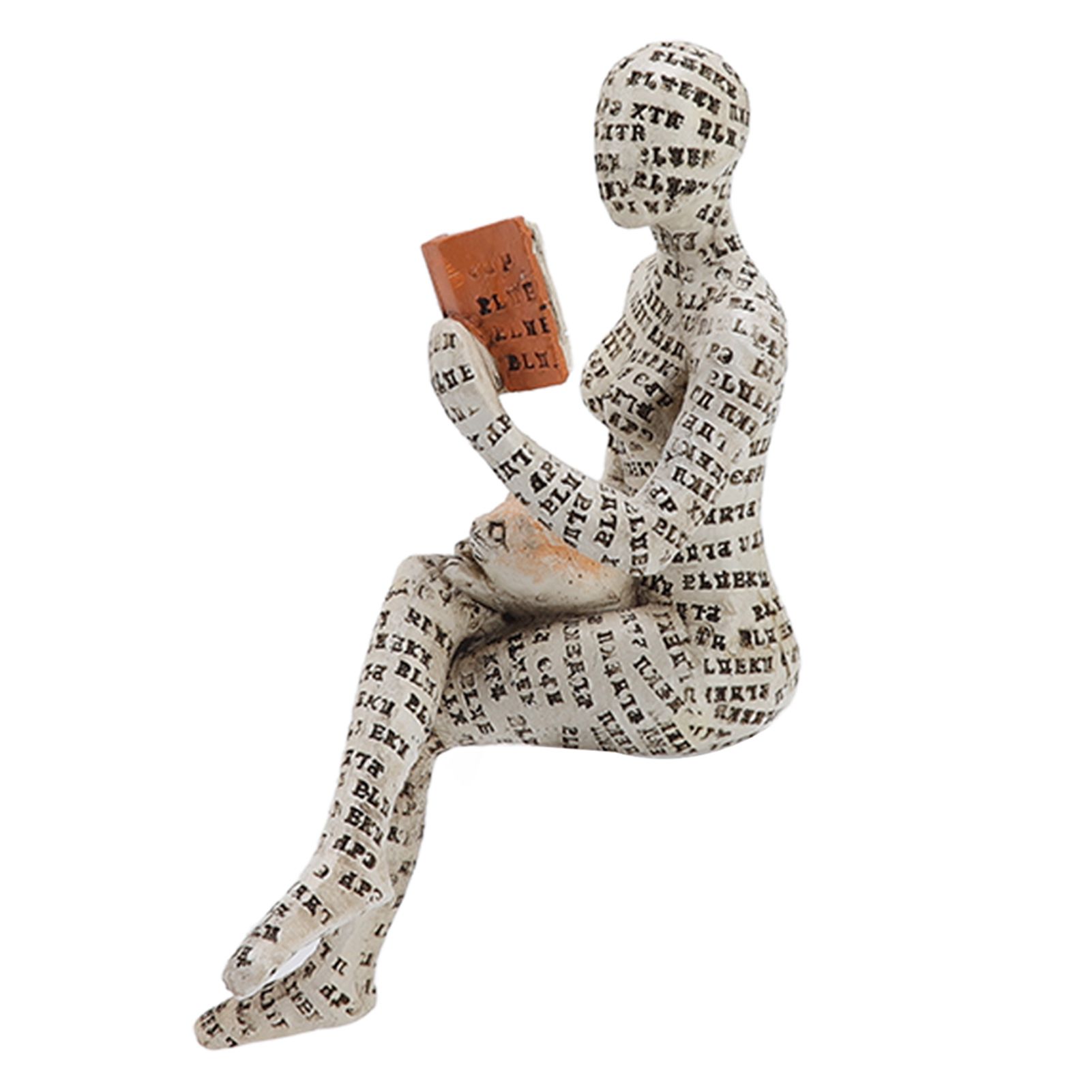 Resin Reading Woman Figurine Innovative Lady Reading Pulp Molding Bookshelf Ornaments for Home Decoration B - Image 6