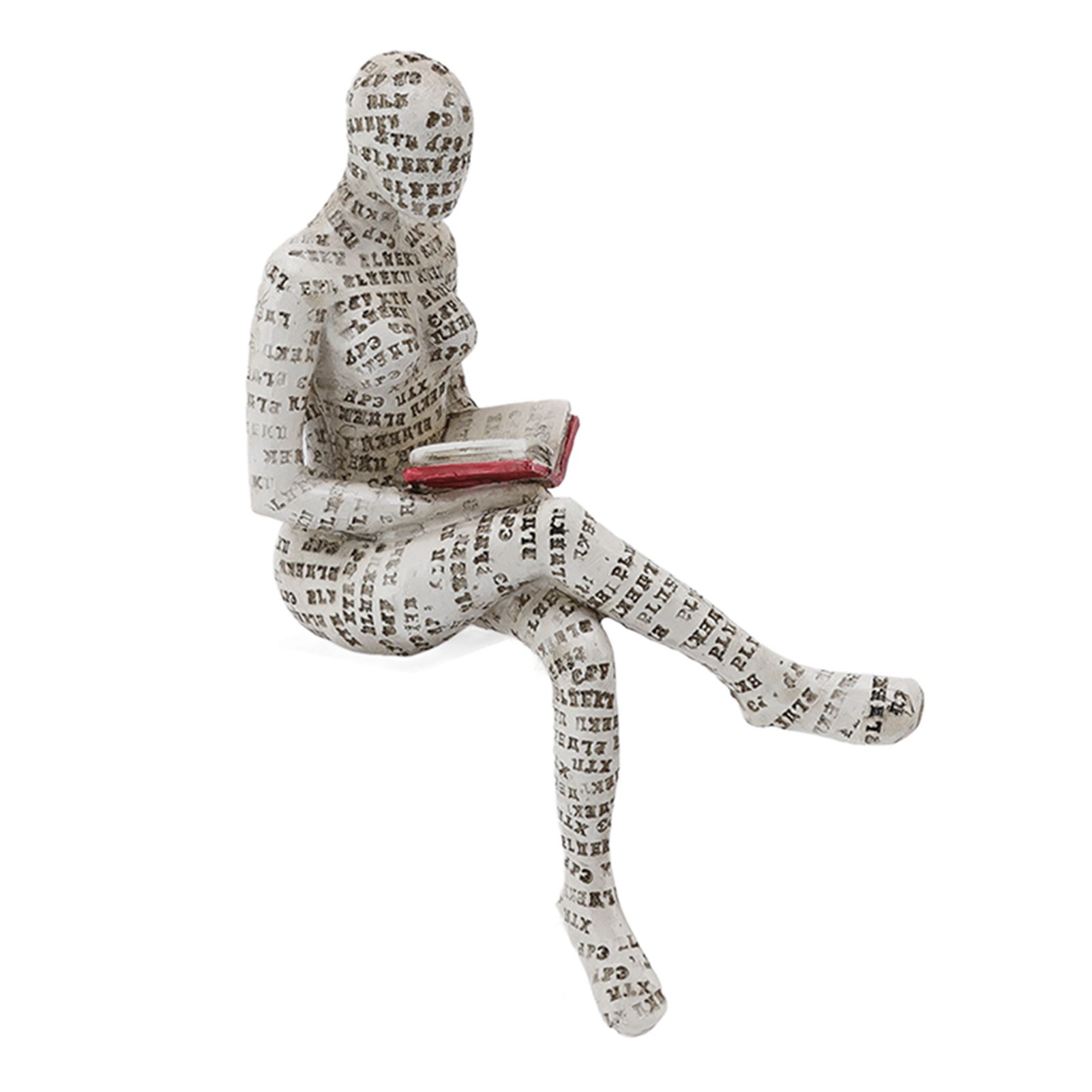 Resin Reading Woman Figurine Innovative Lady Reading Pulp Molding Bookshelf Ornaments for Home Decoration E - Image 1