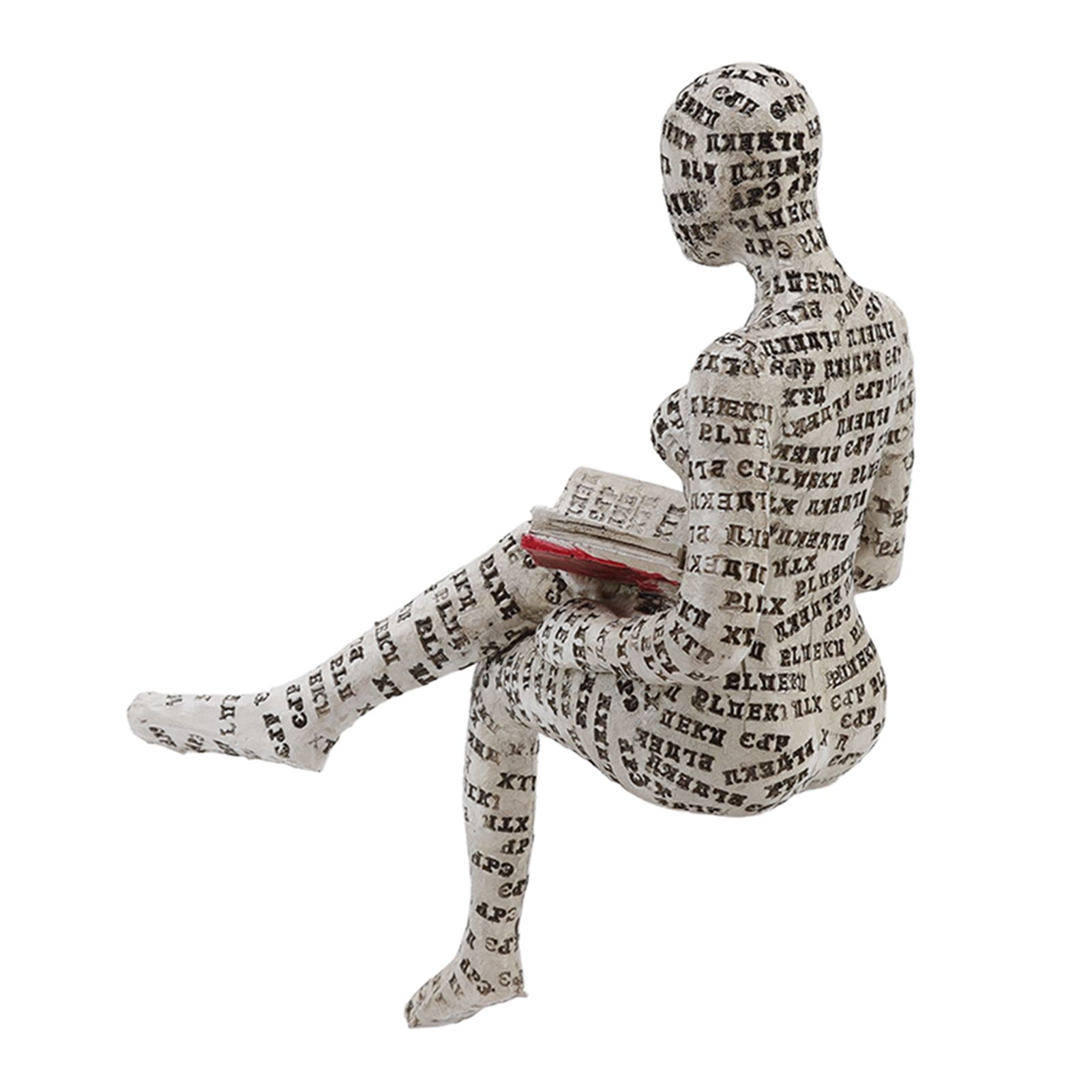 Resin Reading Woman Figurine Innovative Lady Reading Pulp Molding Bookshelf Ornaments for Home Decoration E - Image 8