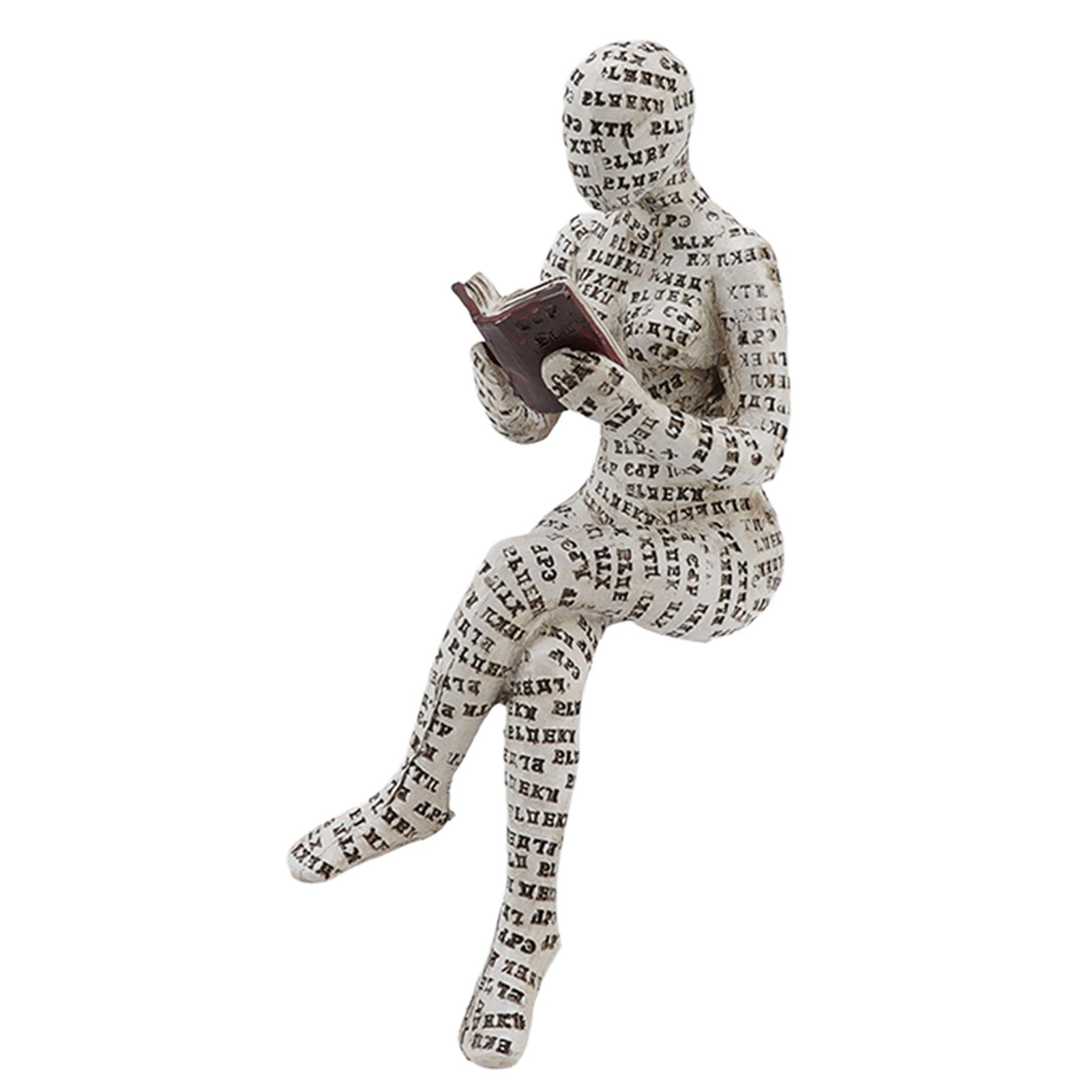 Resin Reading Woman Figurine Innovative Lady Reading Pulp Molding Bookshelf Ornaments for Home Decoration F - Image 1