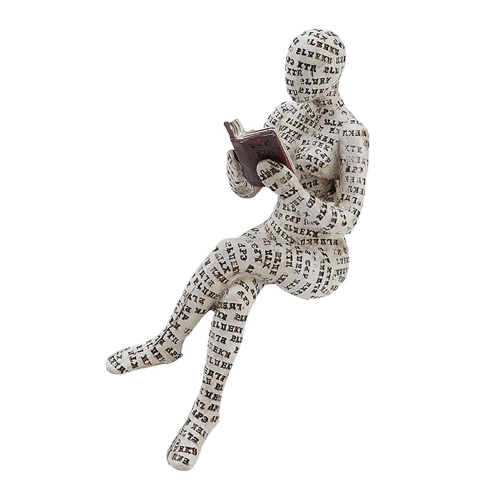 Resin Reading Woman Figurine Innovative Lady Reading Pulp Molding Bookshelf Ornaments for Home Decoration F - Image 2