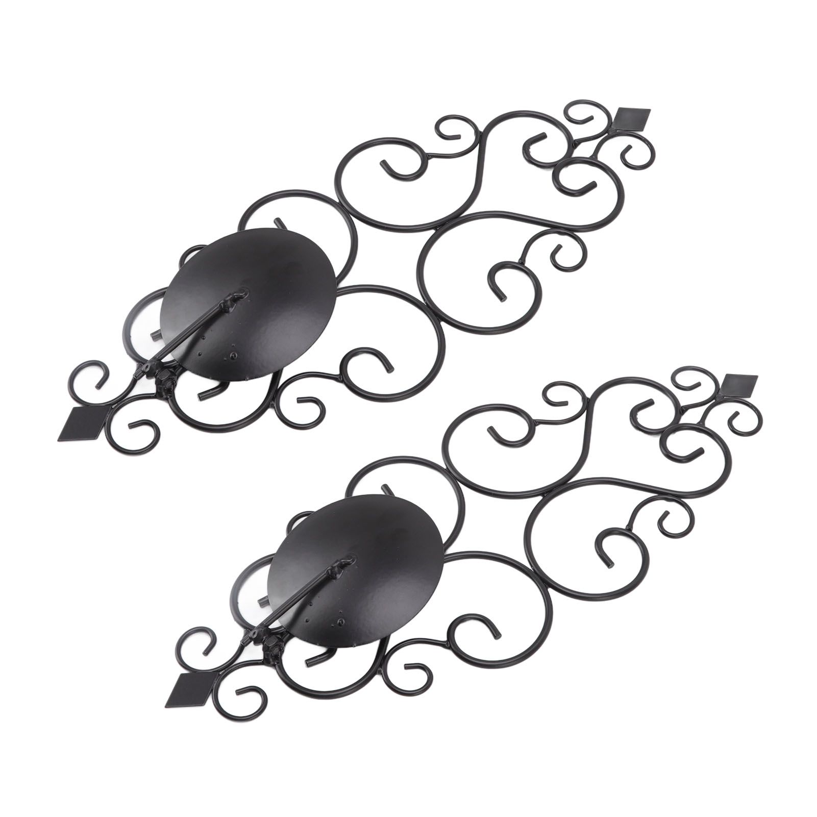 2 Pcs Candle Holder Exquisite Classical Style Black Iron Wall Mounted Candlestick for Living Rooms Bedroom Hallways - Image 3